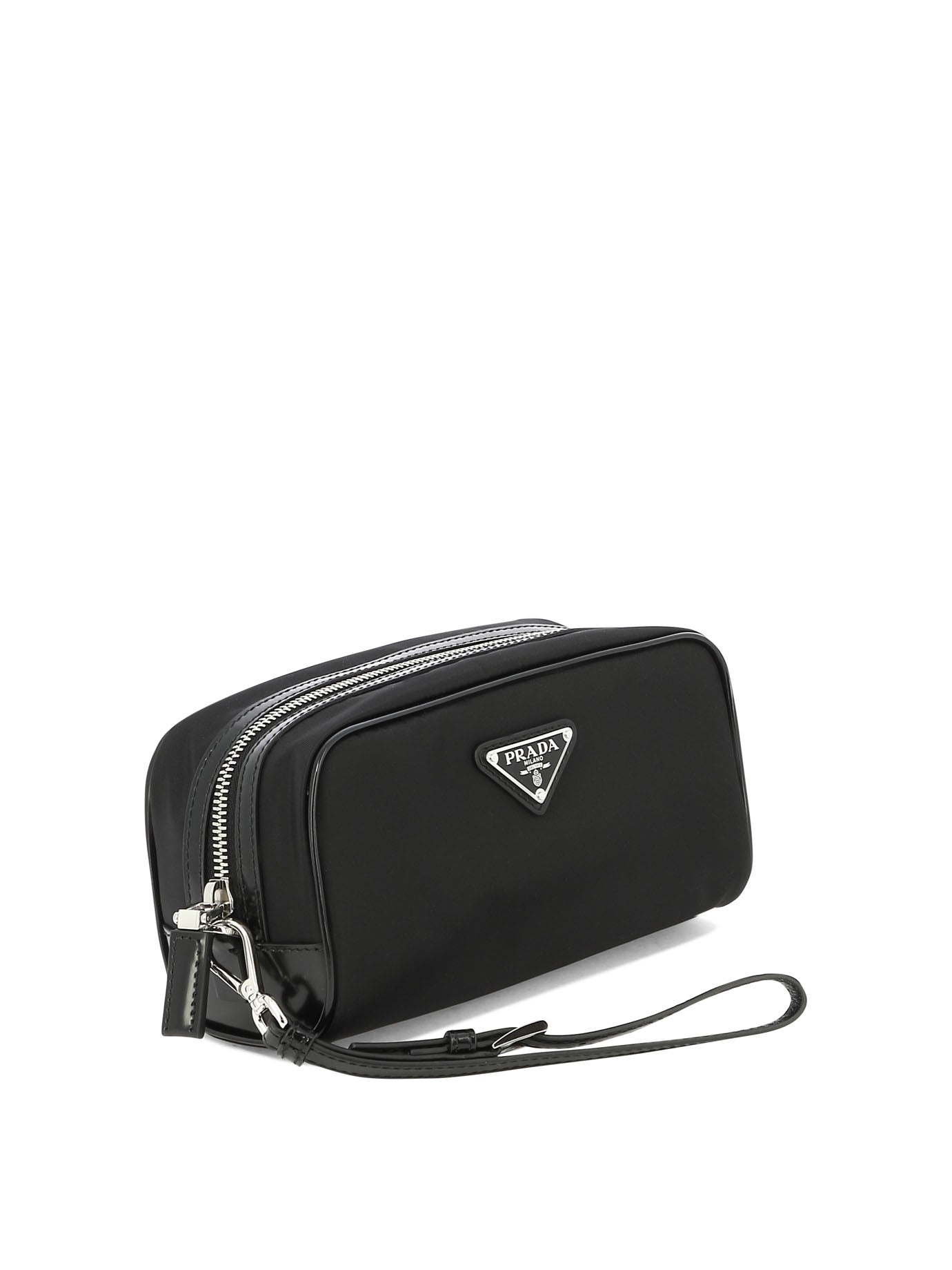 Prada Re-Nylon and brushed leather pouch