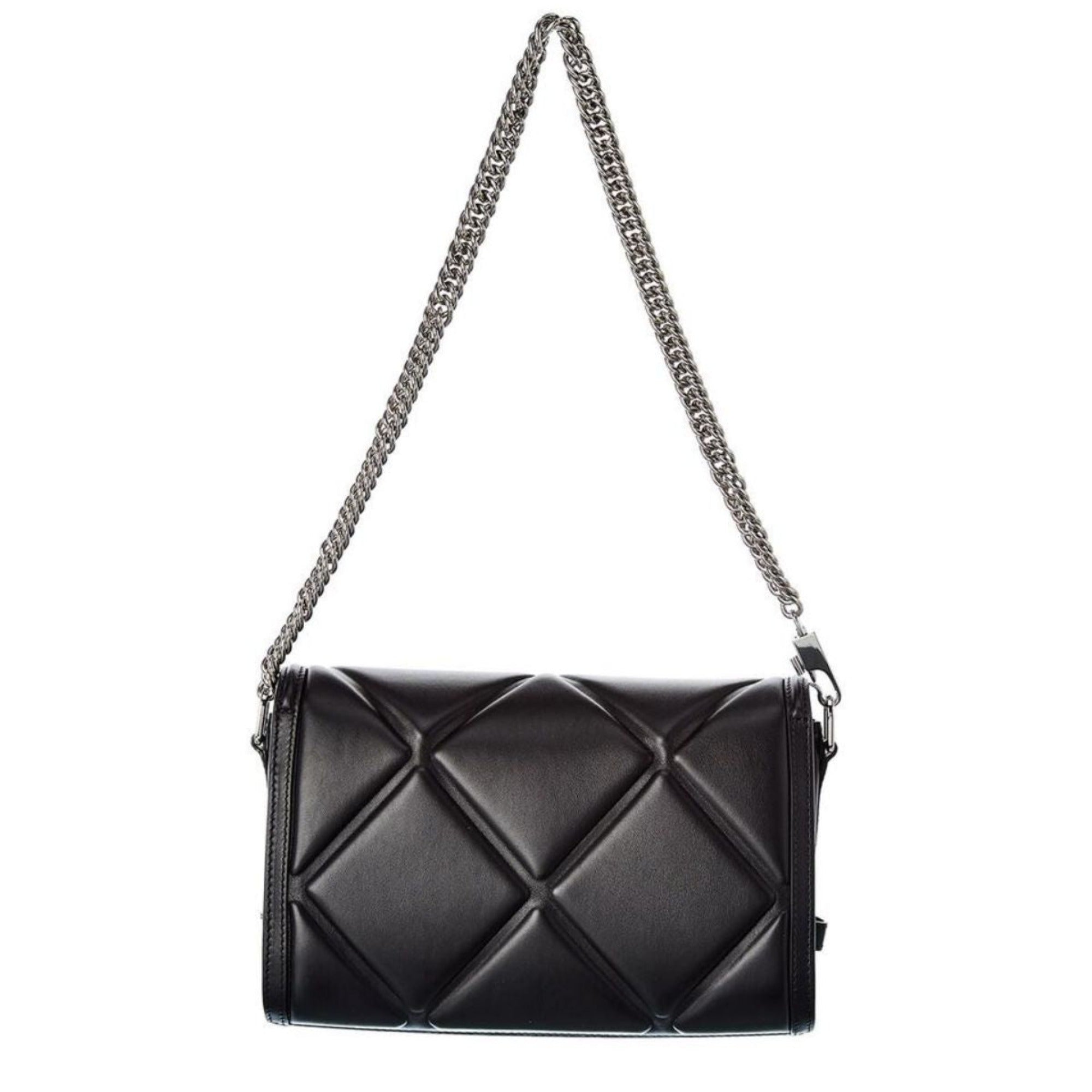 Alexander McQueen The Story Black Leather Quilted Shoulder Bag 631473