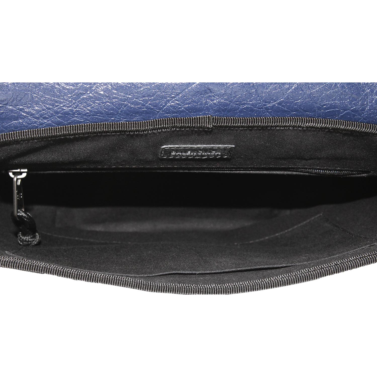 Balenciaga Arena Blue Lambskin Leather Flap Messenger Bag 620259