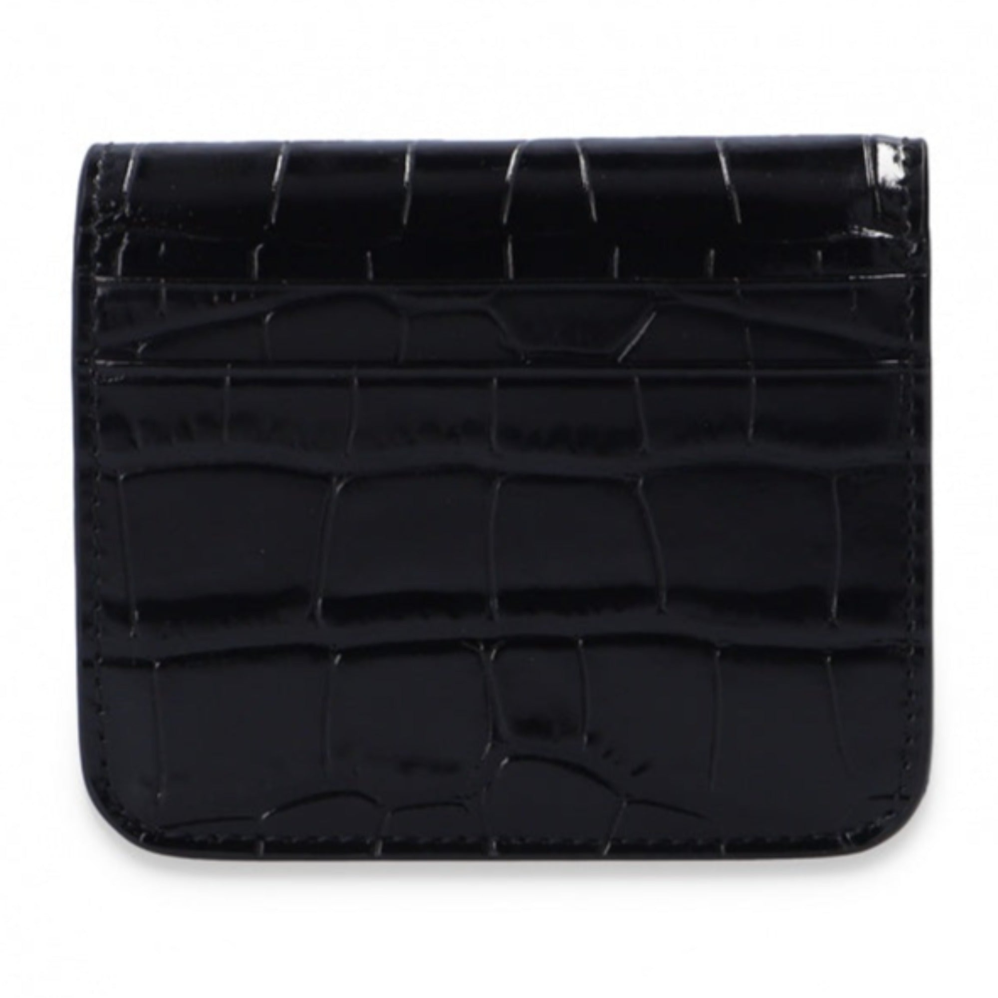 Balenciaga Black Calf Leather Crocodile Embossed Wallet 601474