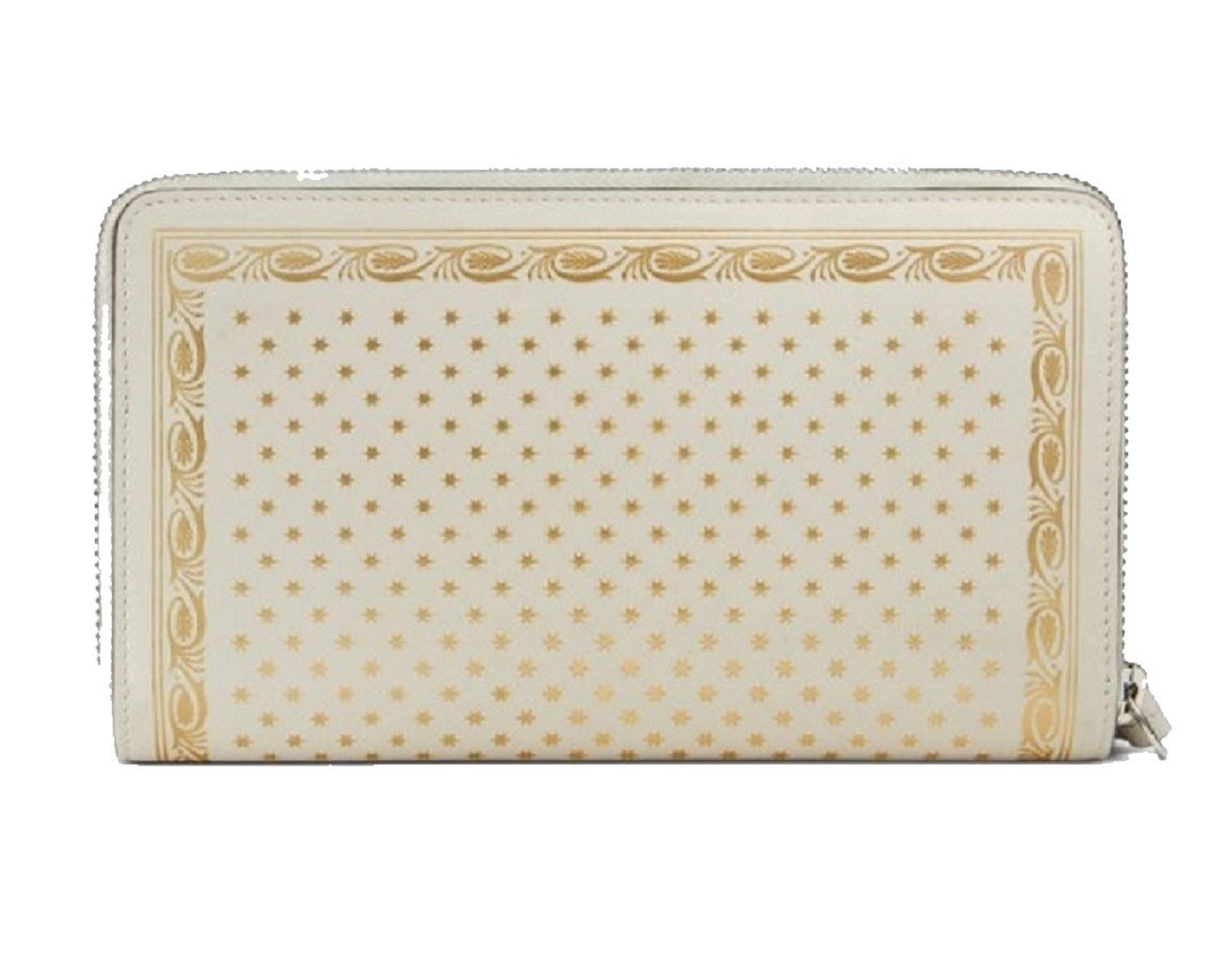 Gucci Sega Guccy Stars White Moon Gold Zipper Leather Wallet