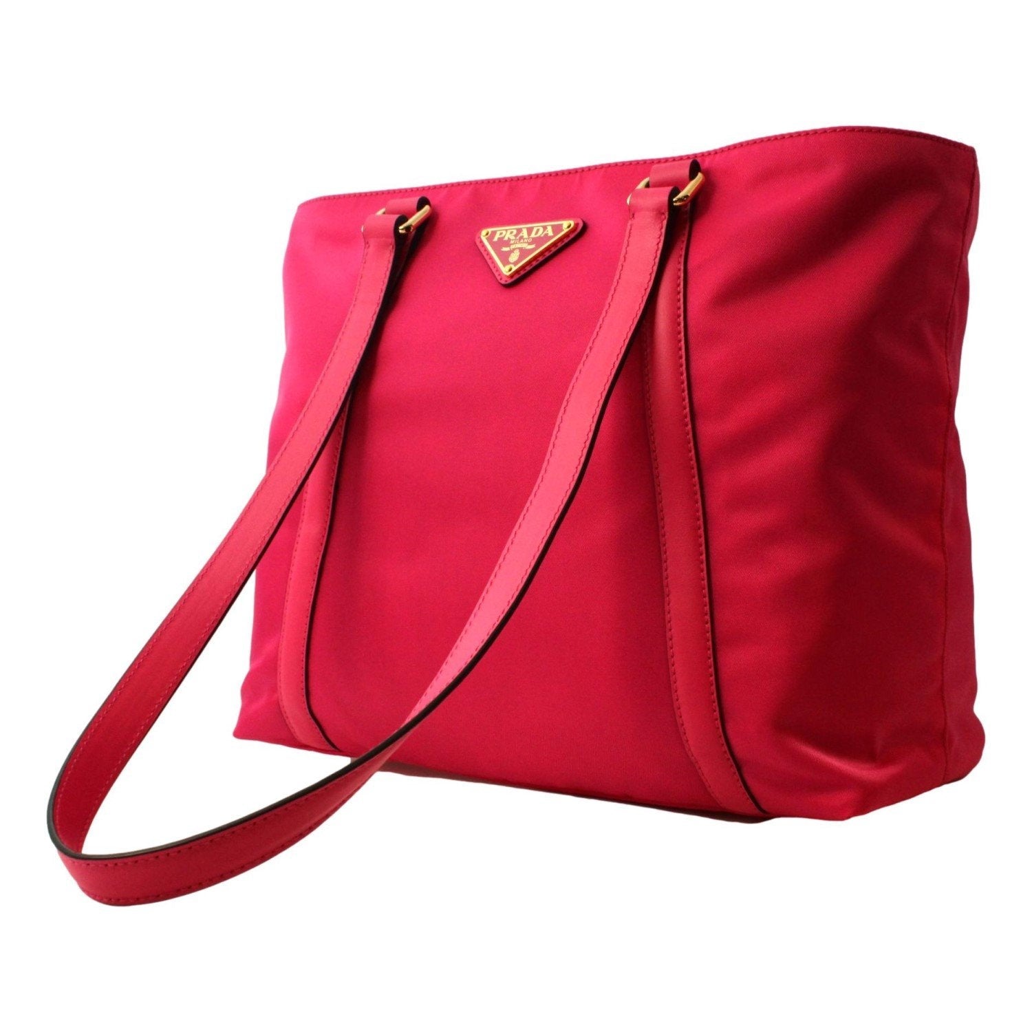 Prada Fuchsia Pink Tessuto Nylon Shopping Tote Bag