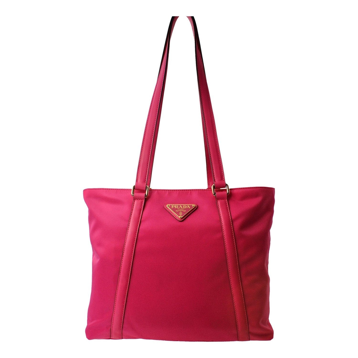 Prada Fuchsia Pink Tessuto Nylon Shopping Tote Bag