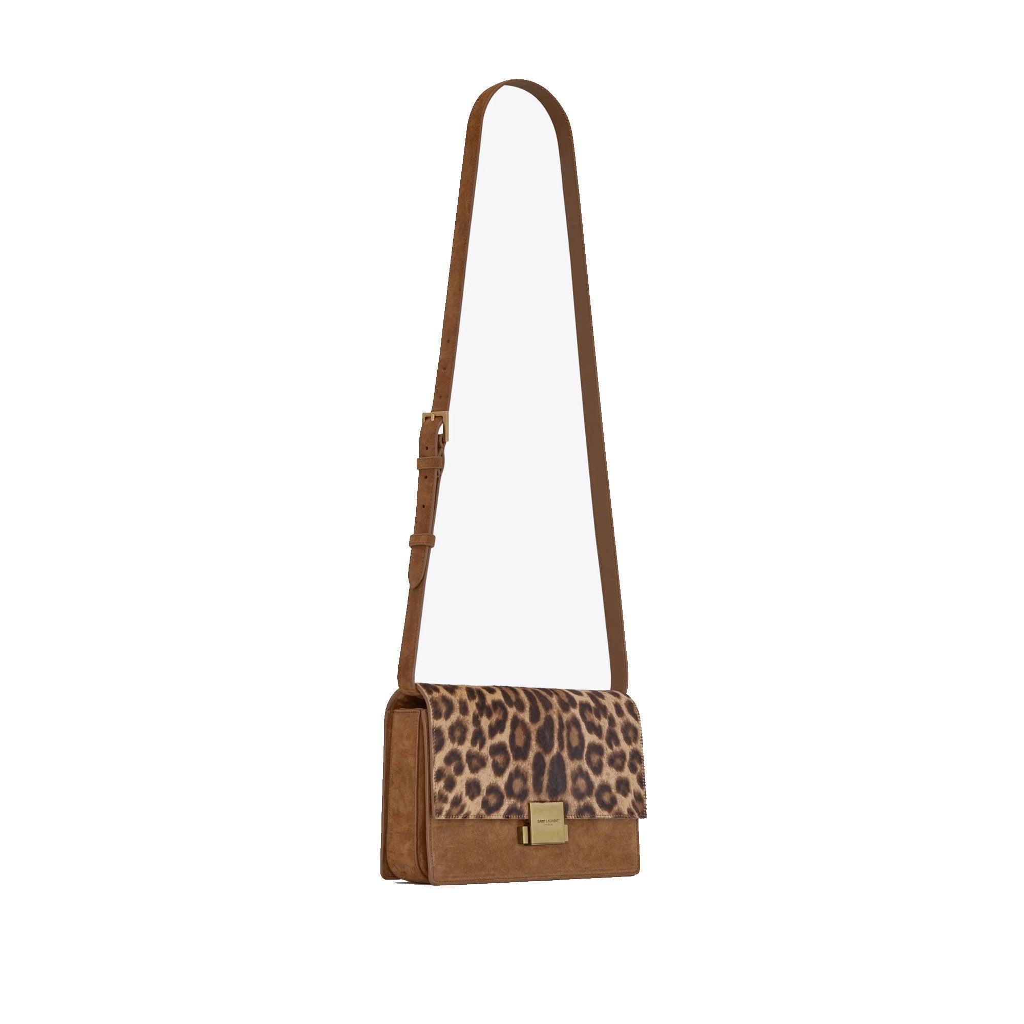 Saint Laurent Bellechasse Leopard Print Pony Hair Suede Crossbody 482044