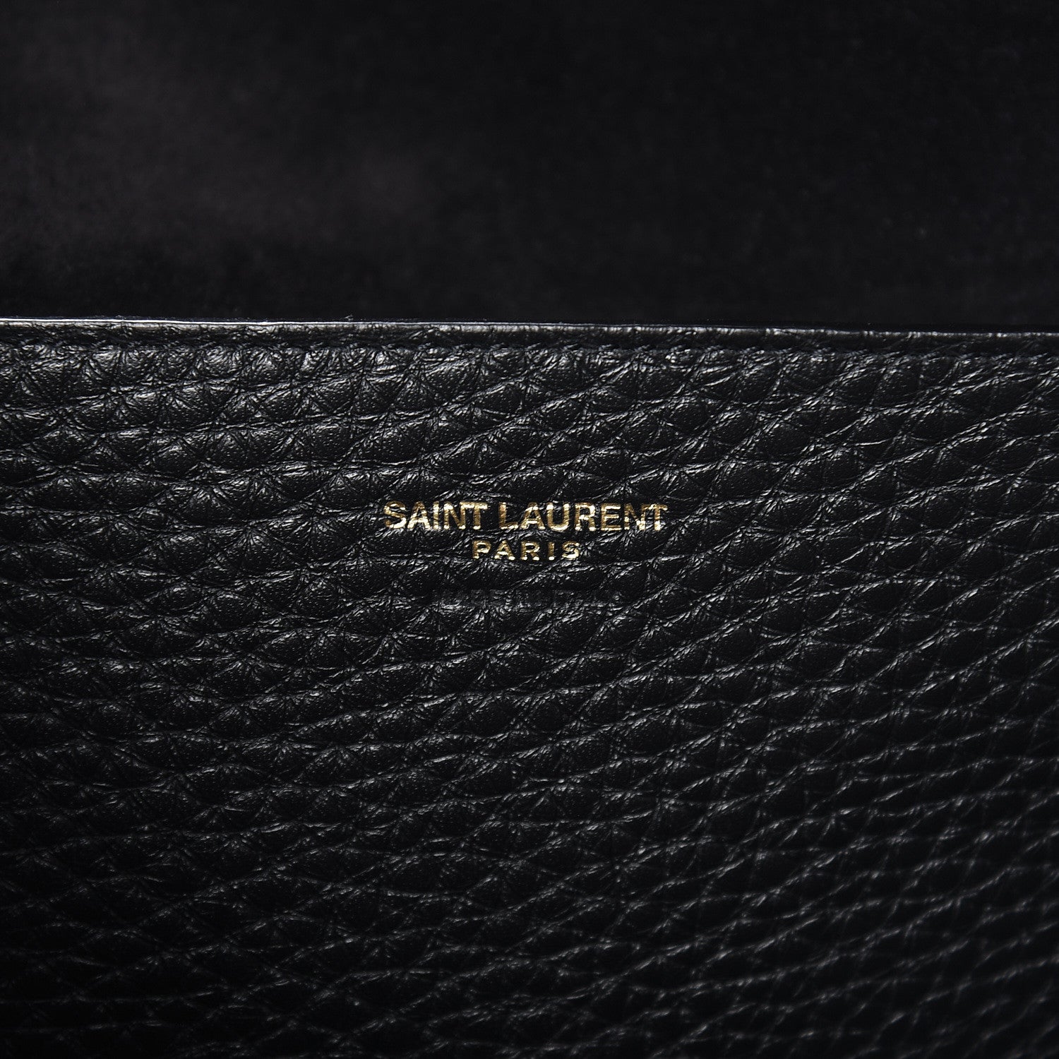 Saint Laurent Patti Black Grained Calfskin Leather Tote 553751