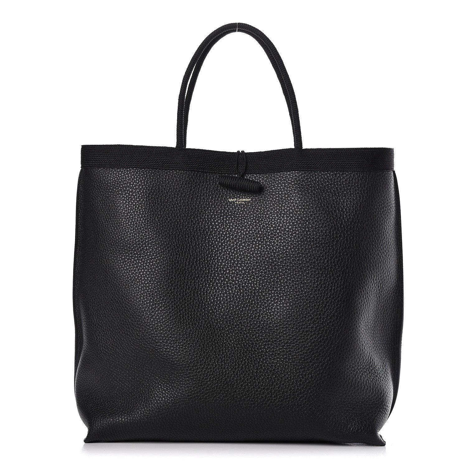 Saint Laurent Patti Black Grained Calfskin Leather Tote 553751