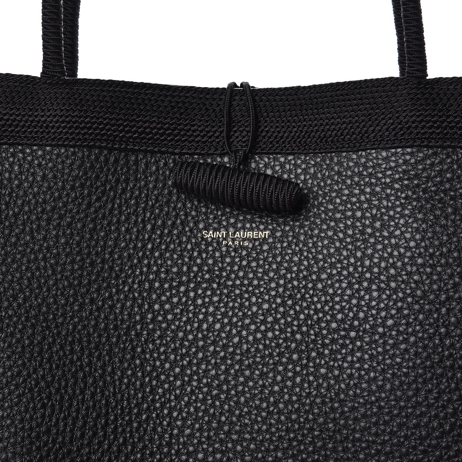 Saint Laurent Patti Black Grained Calfskin Leather Tote 553751