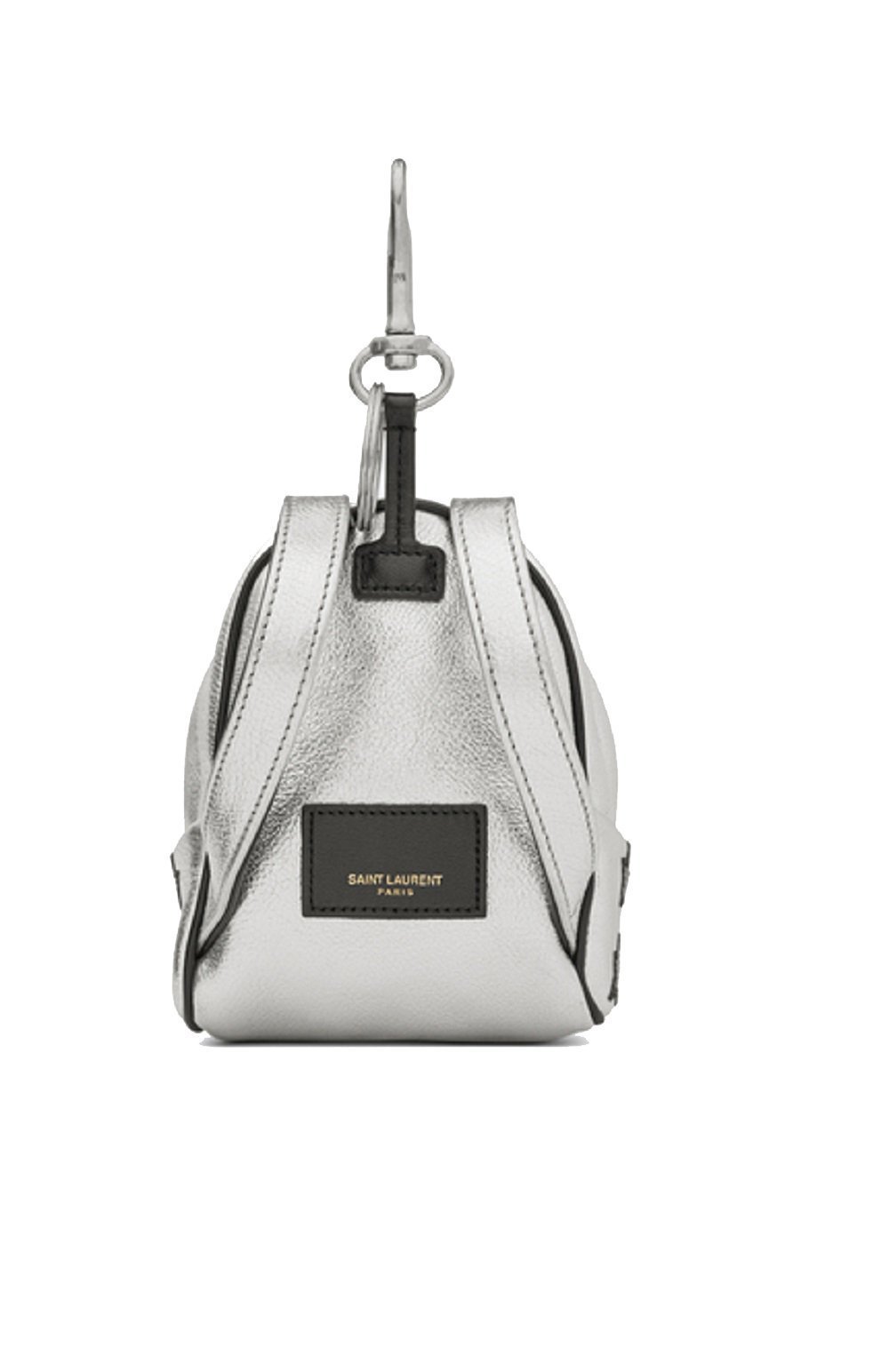 Saint Laurent Silver/Black Unisex Zip Backpack Key Chain Black Stars