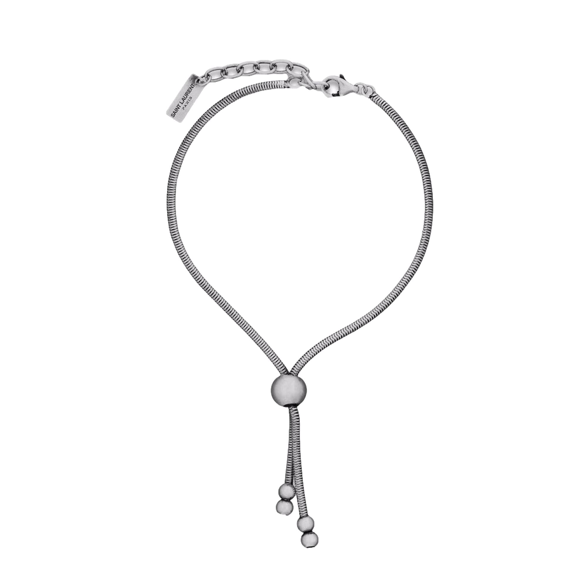 Saint Laurent Silver Bolo Tie Bracelet Large