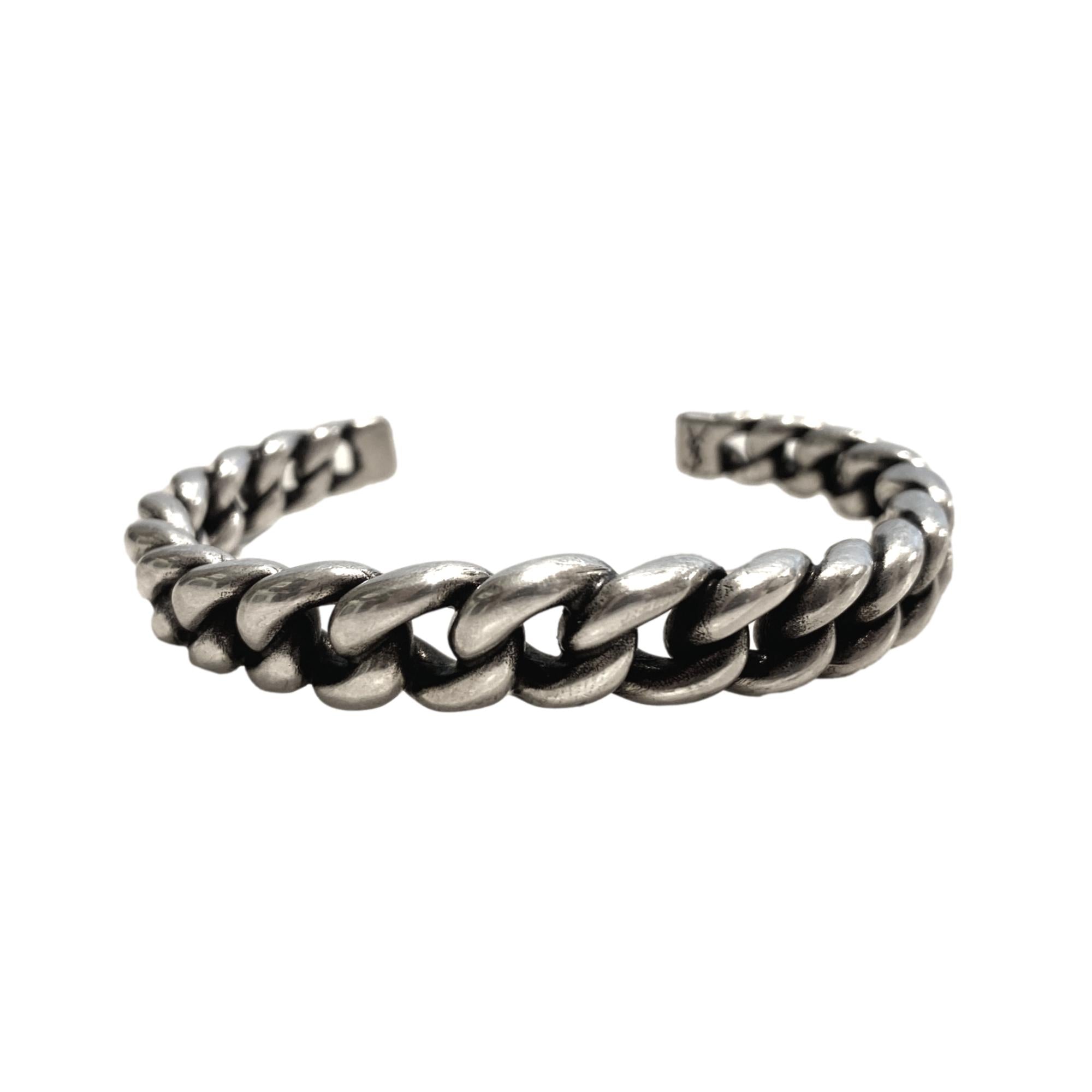 Saint Laurent Silver Gunmetal Chain Link Cuff