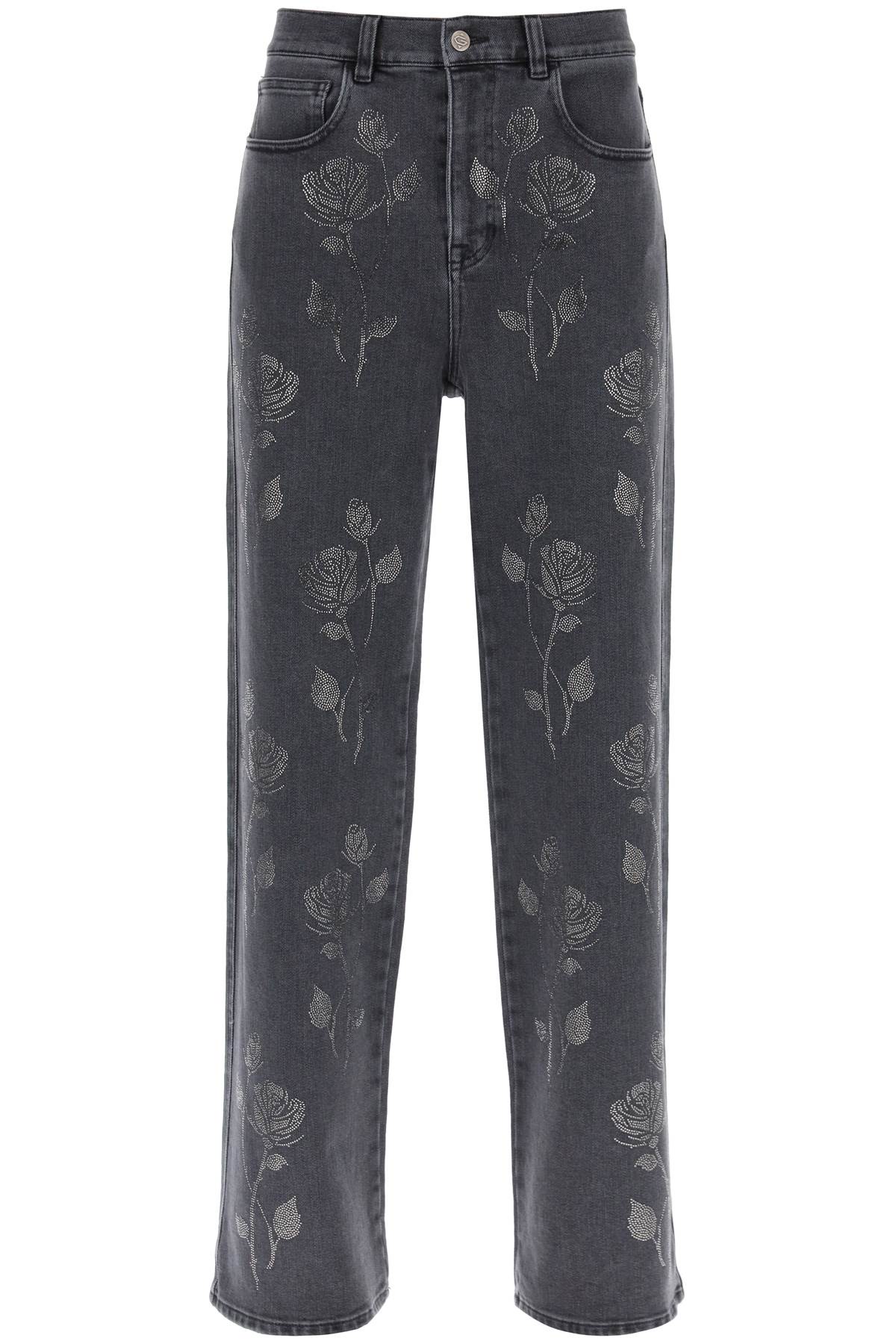 Giuseppe di morabito straight jeans with crystal flowers