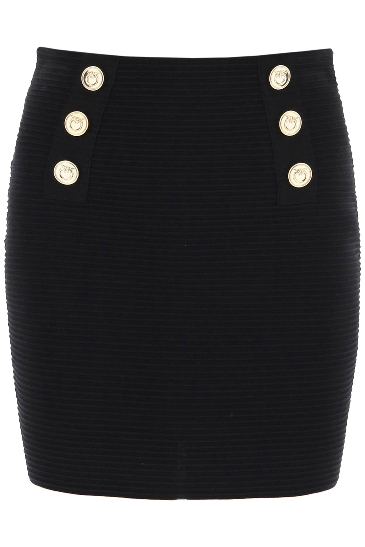 Pinko cipresso mini skirt with love birds buttons