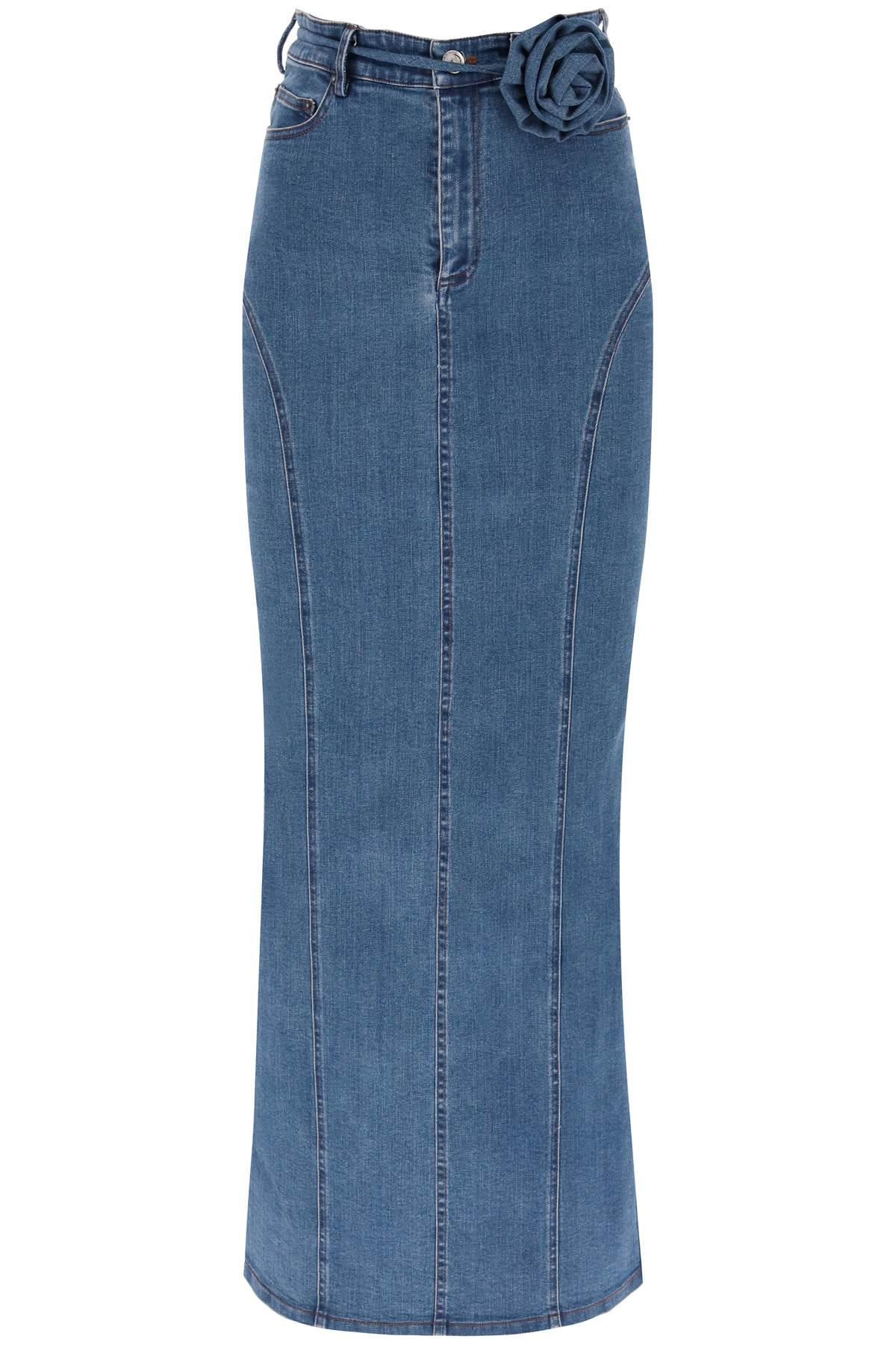 Rotate denim maxi skirt