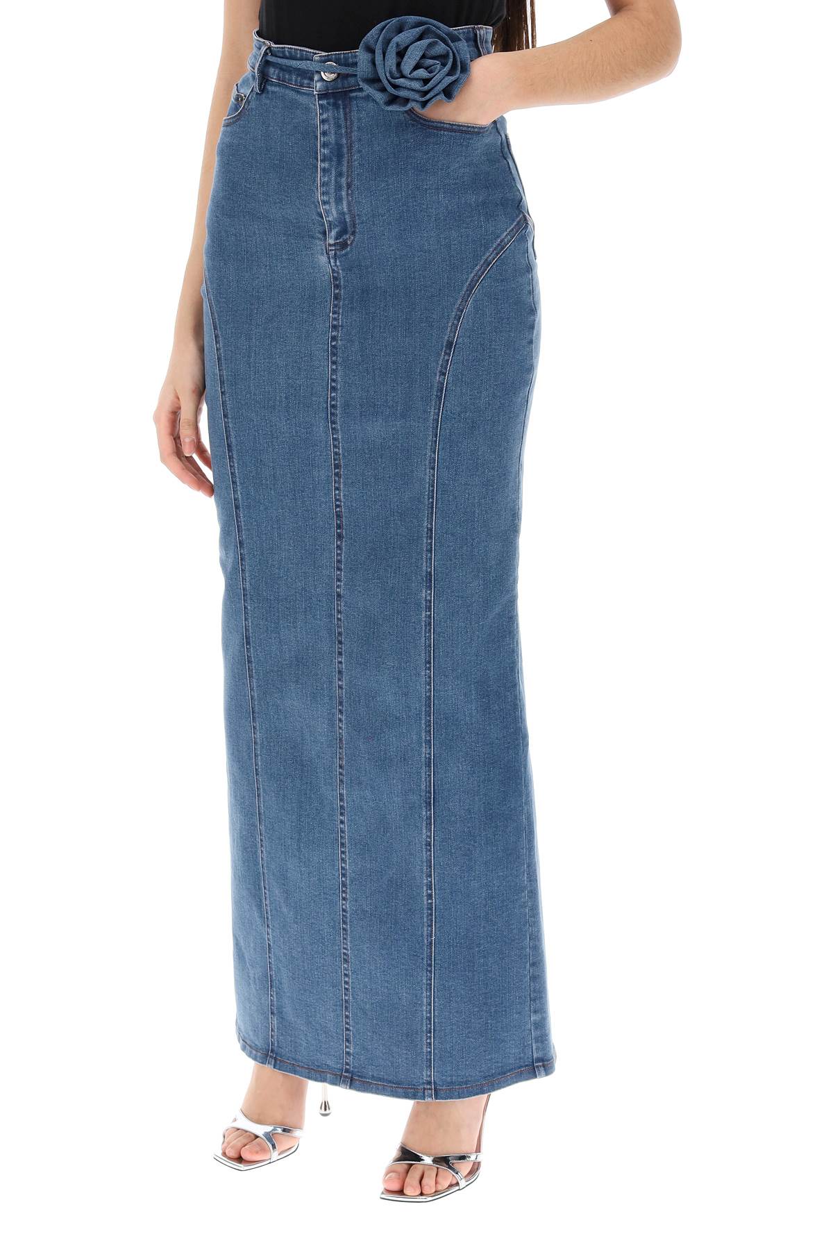 Rotate denim maxi skirt