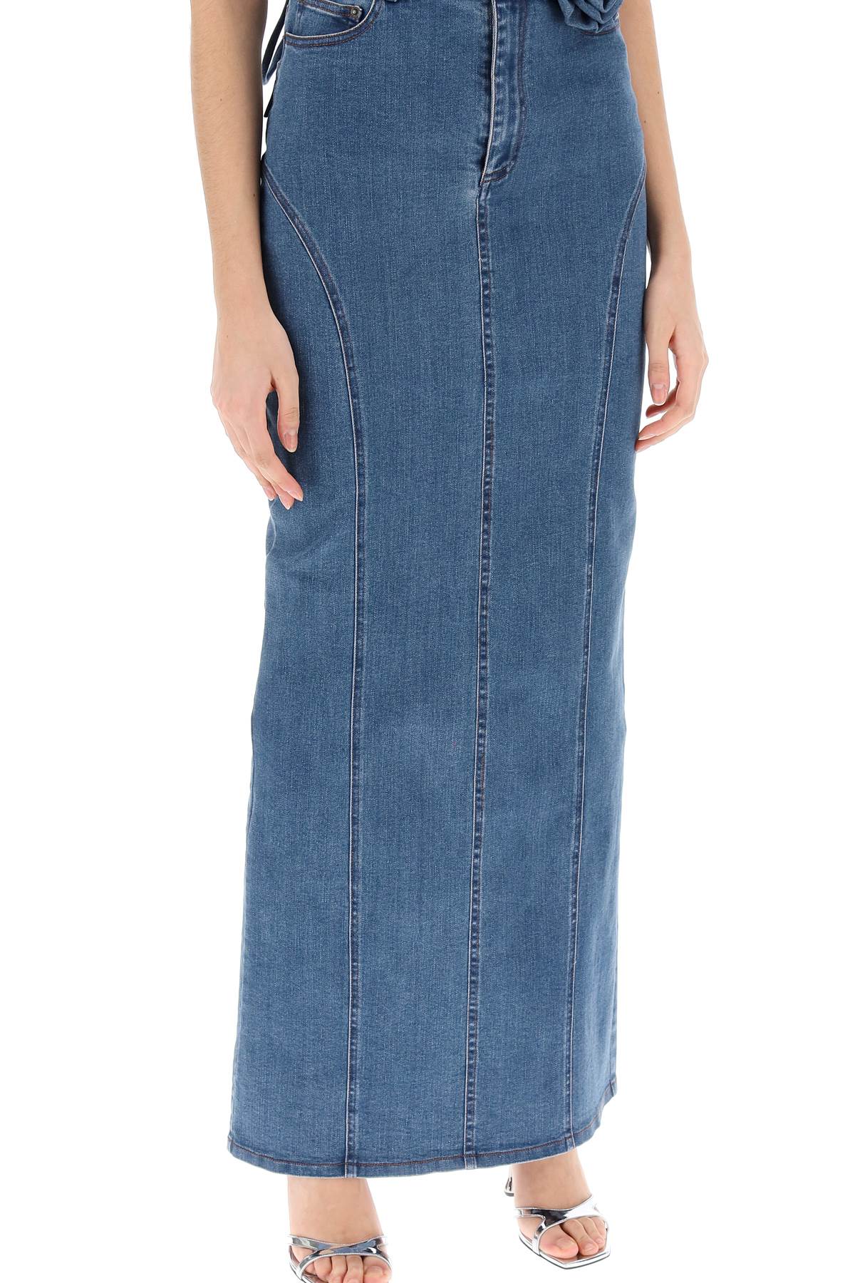 Rotate denim maxi skirt