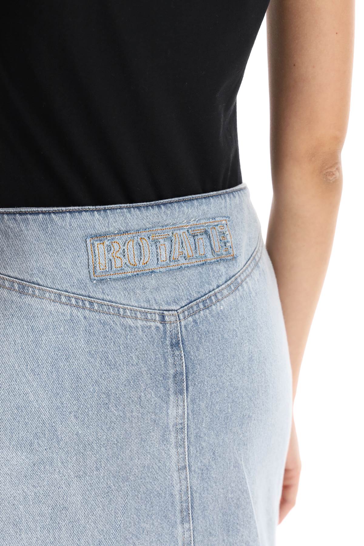 Rotate denim mini skirt