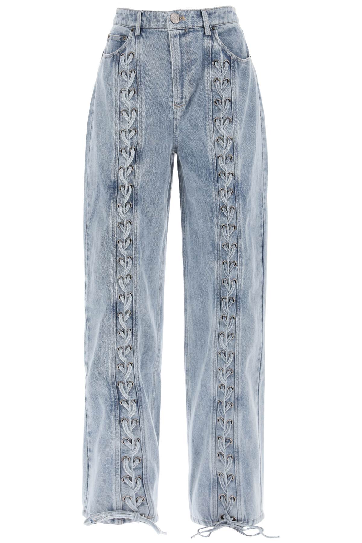 Rotate jeans with lace-up details