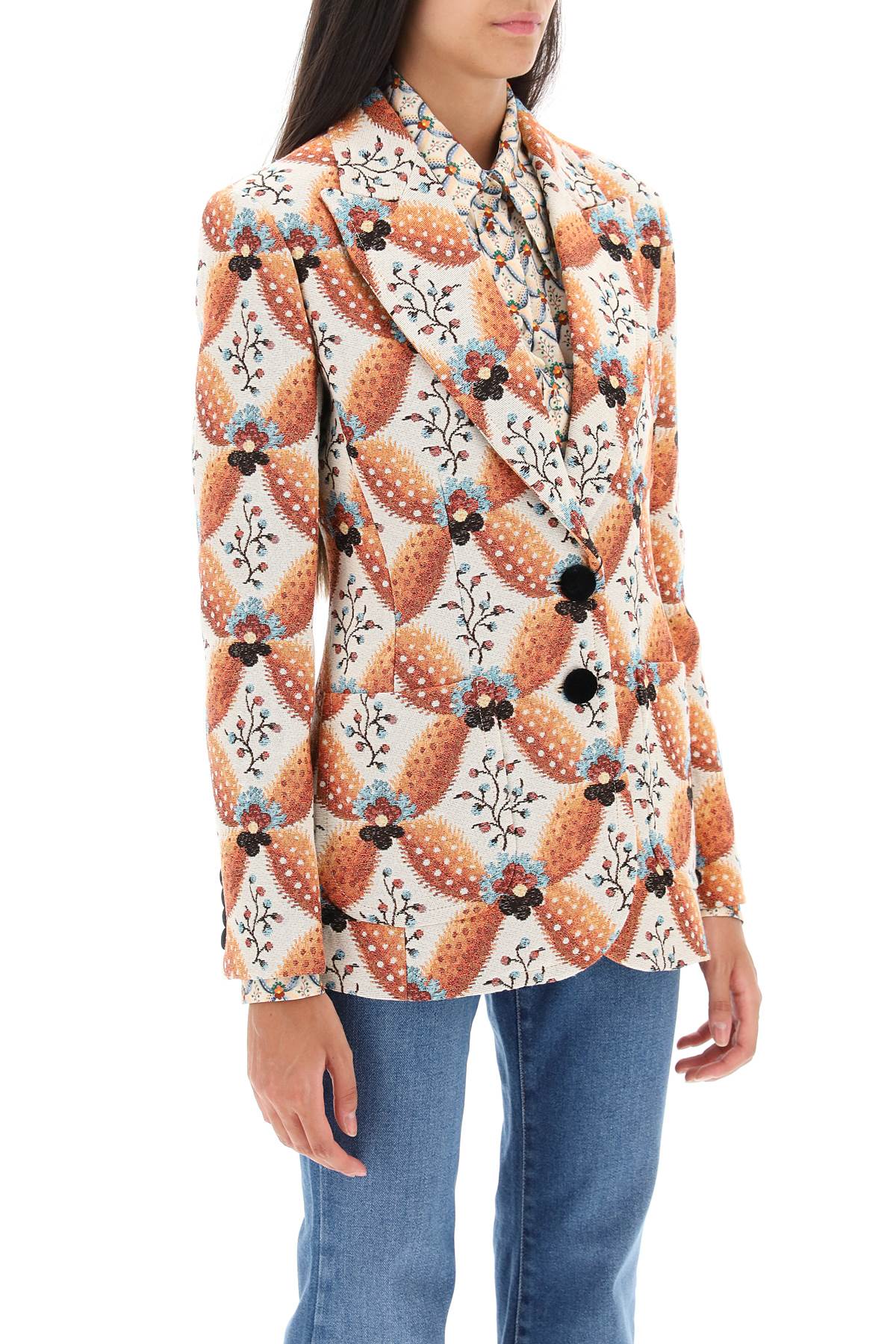 Etro jacquard jacket with floral motif