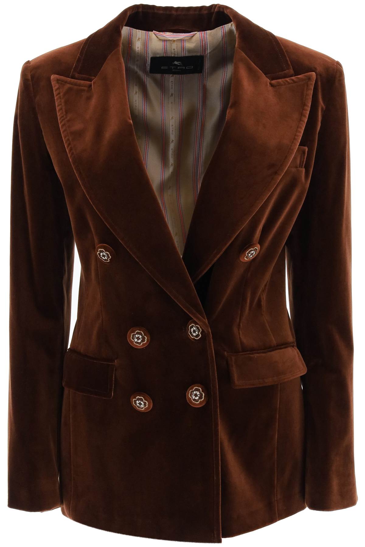 Etro double-breasted velvet jacket