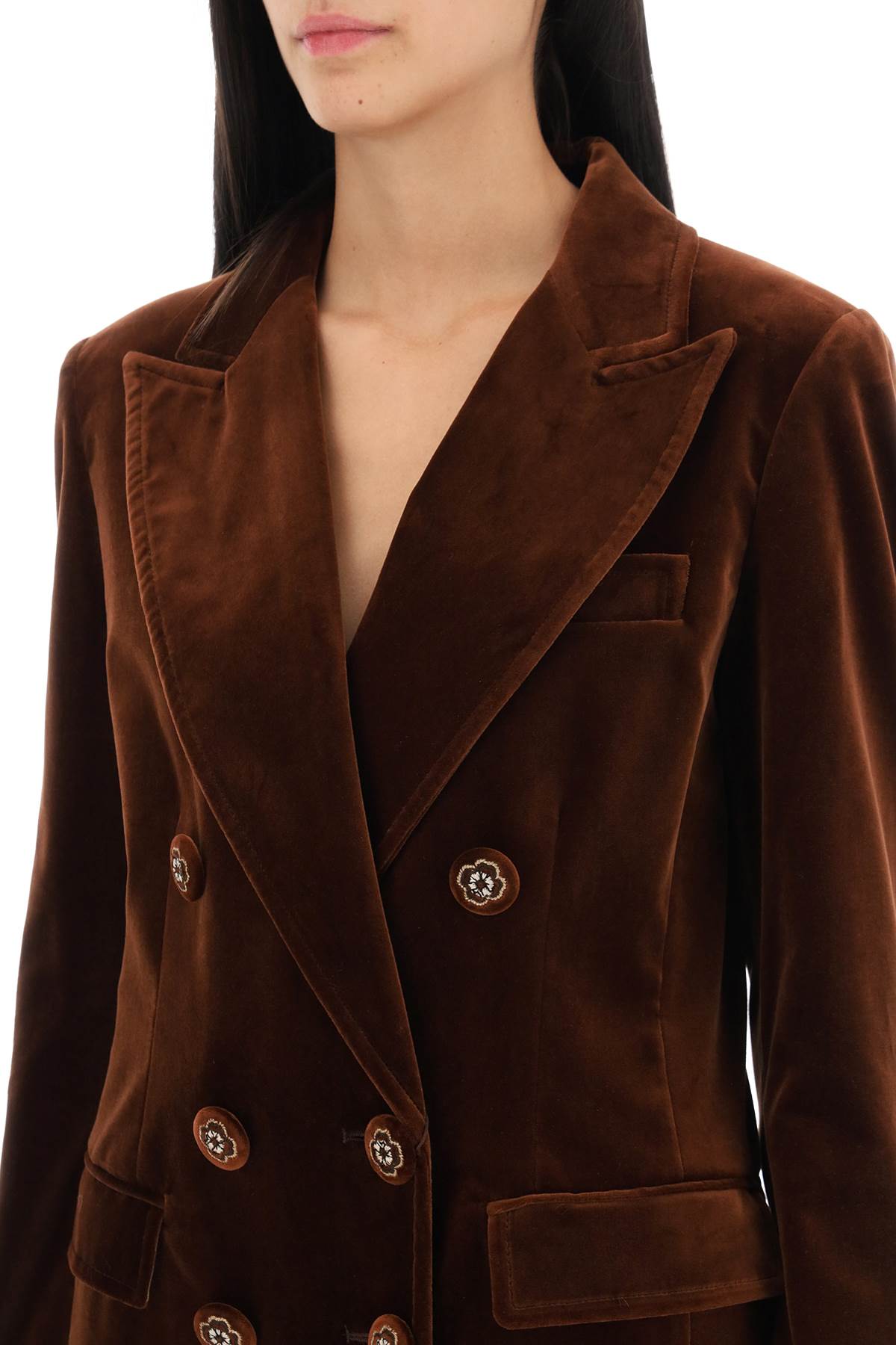 Etro double-breasted velvet jacket
