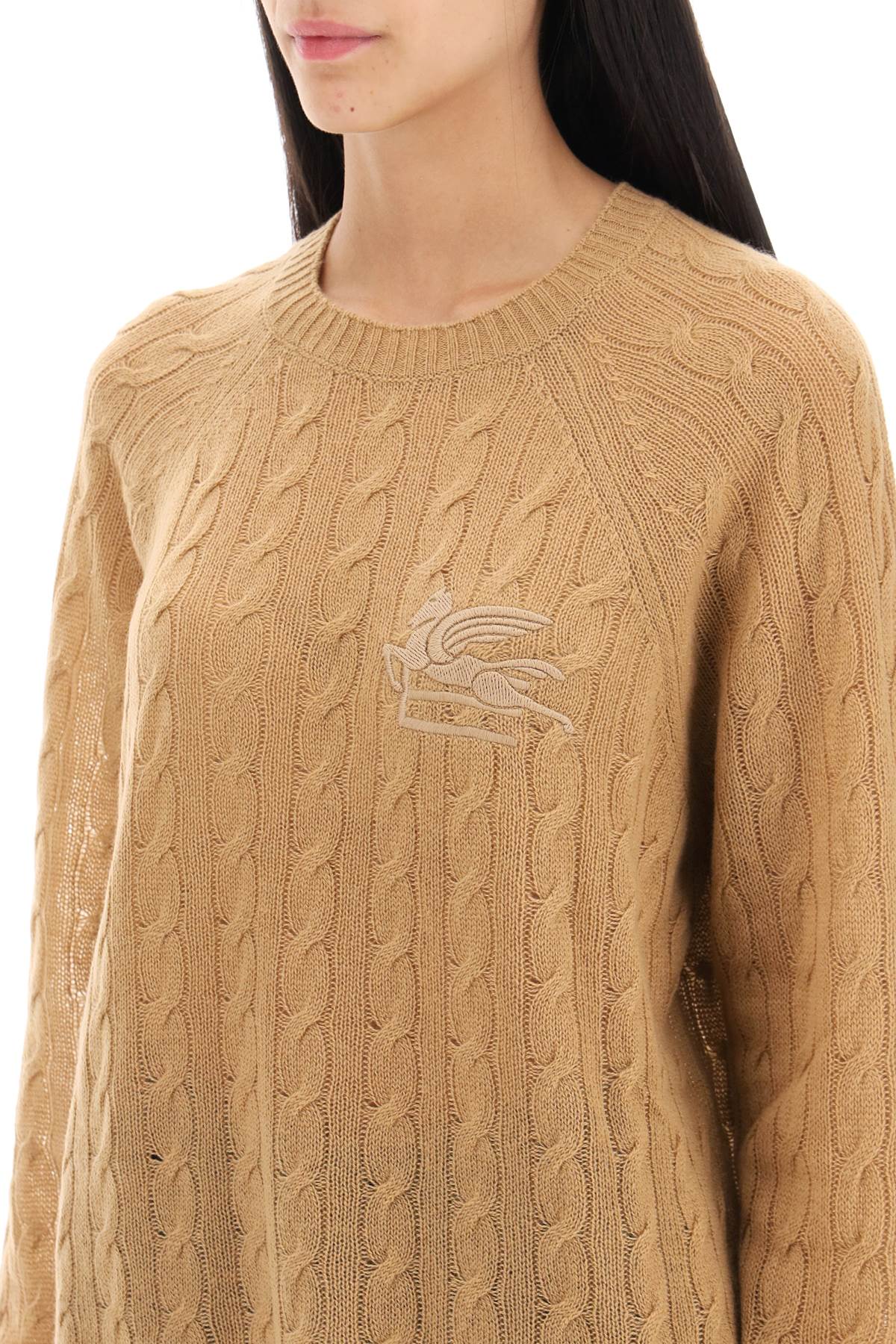 Etro cashmere sweater with pegasus embroidery