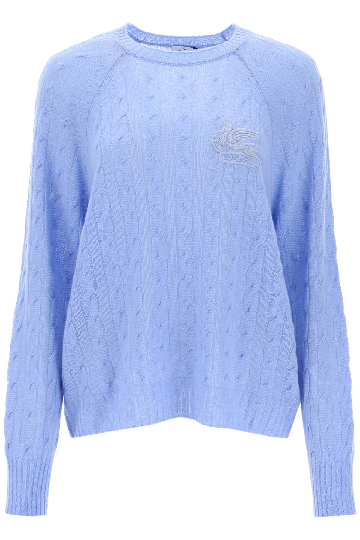 Etro cashmere sweater with pegasus embroidery