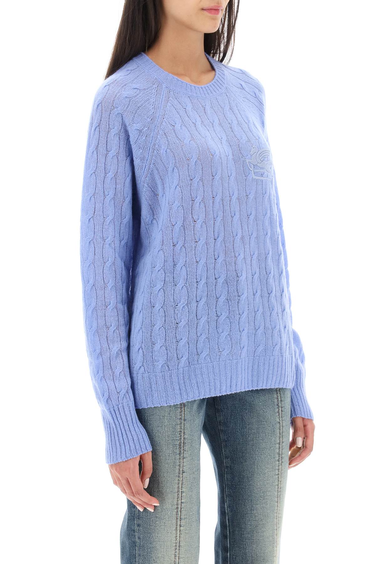 Etro cashmere sweater with pegasus embroidery