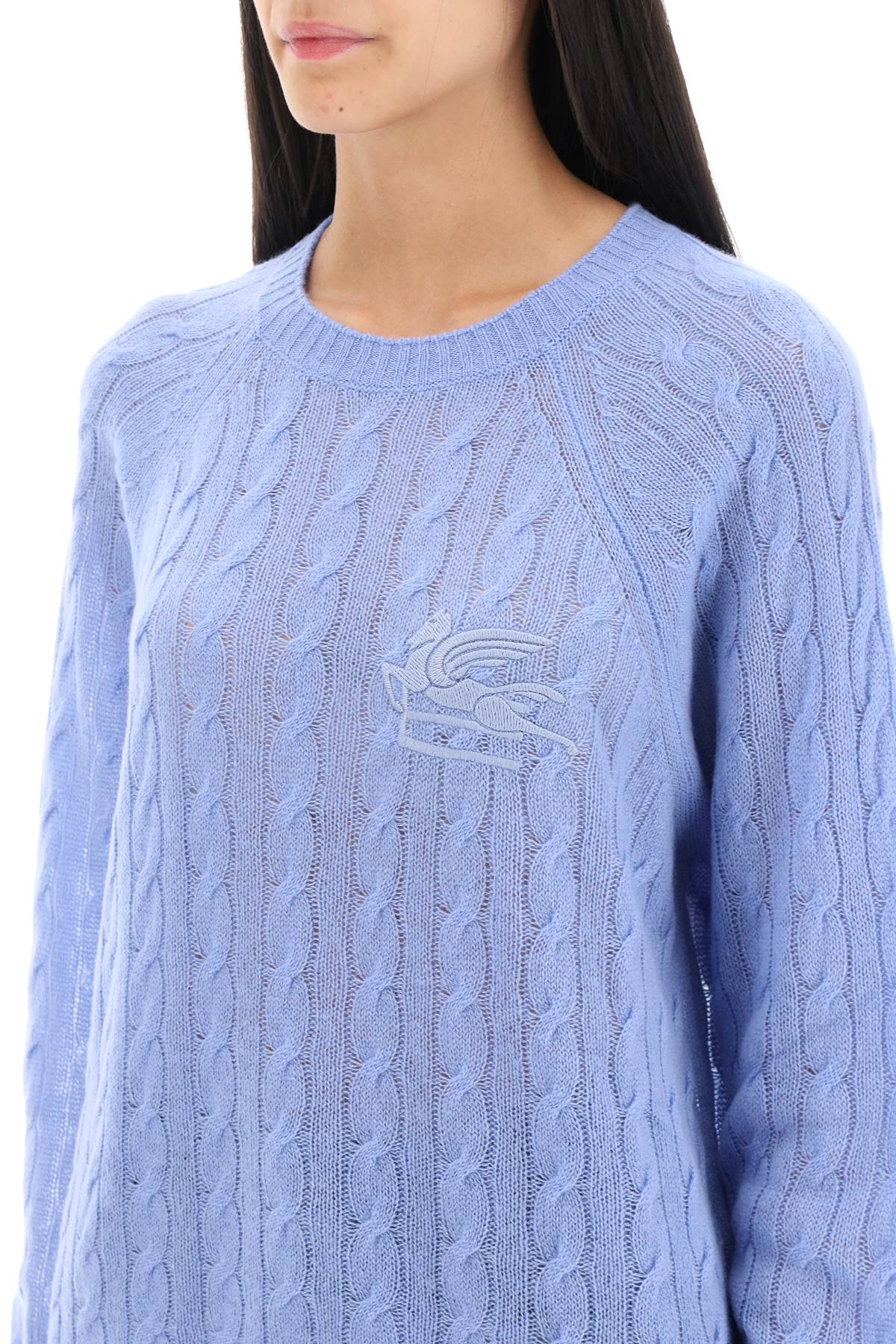 Etro cashmere sweater with pegasus embroidery