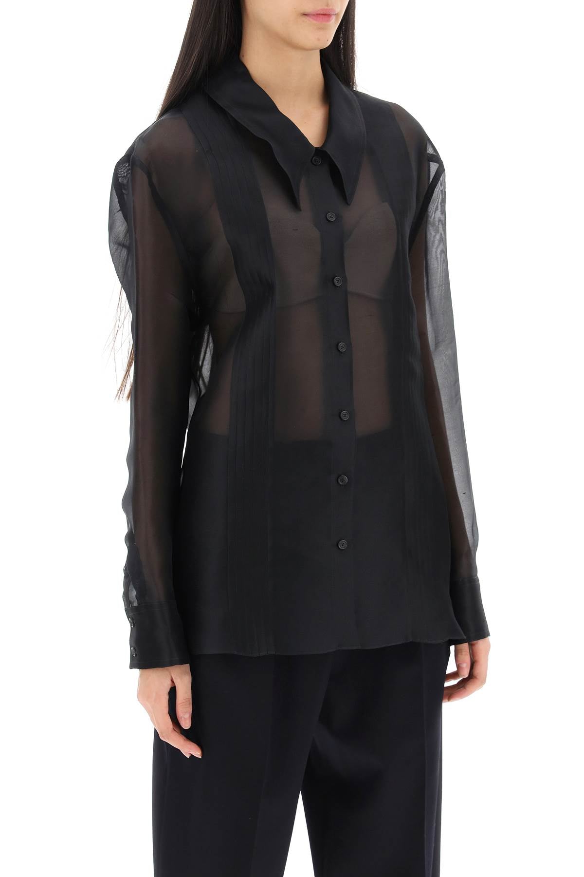 Khaite nori shirt in silk organza