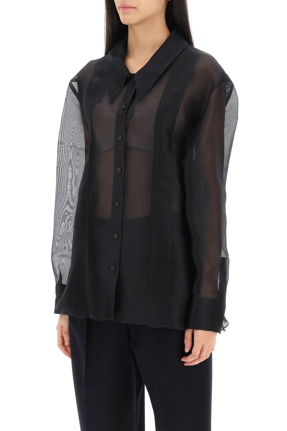 Khaite nori shirt in silk organza