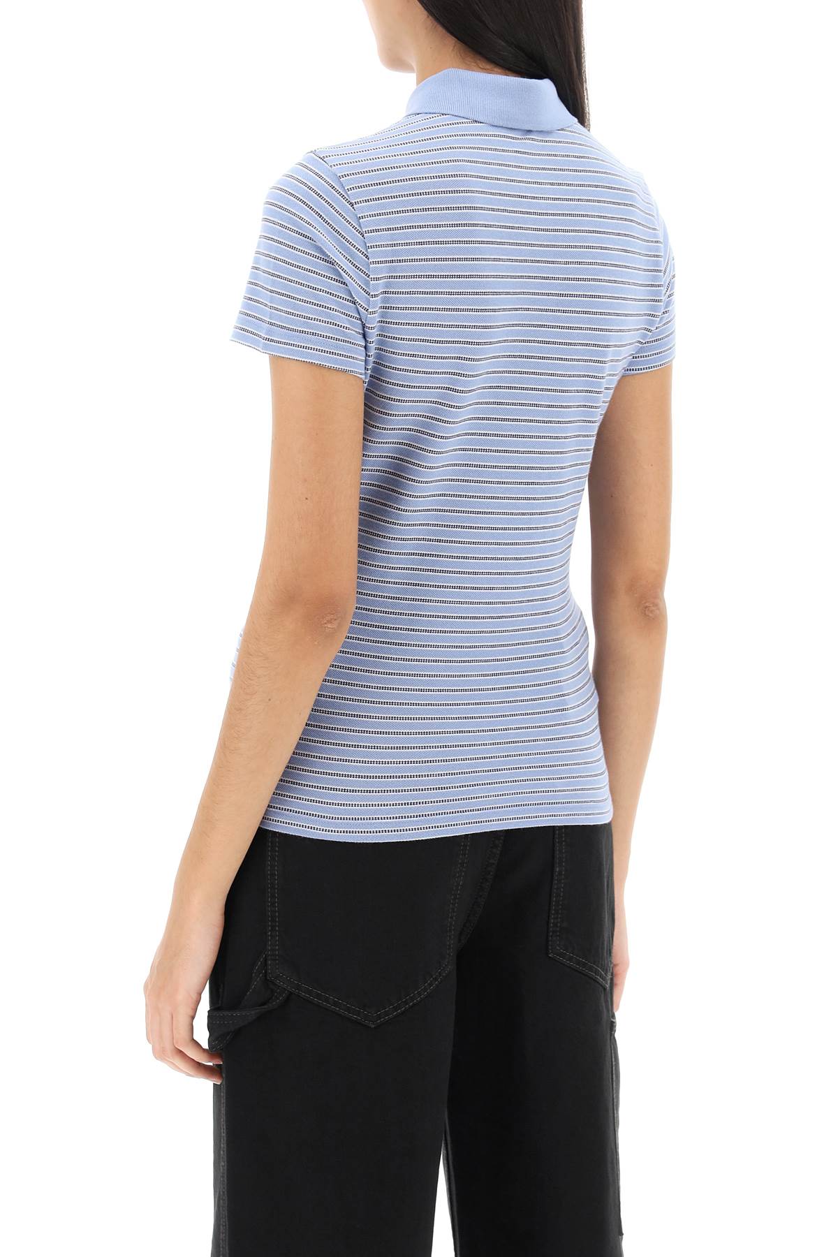 Saks potts venus striped polo shirt