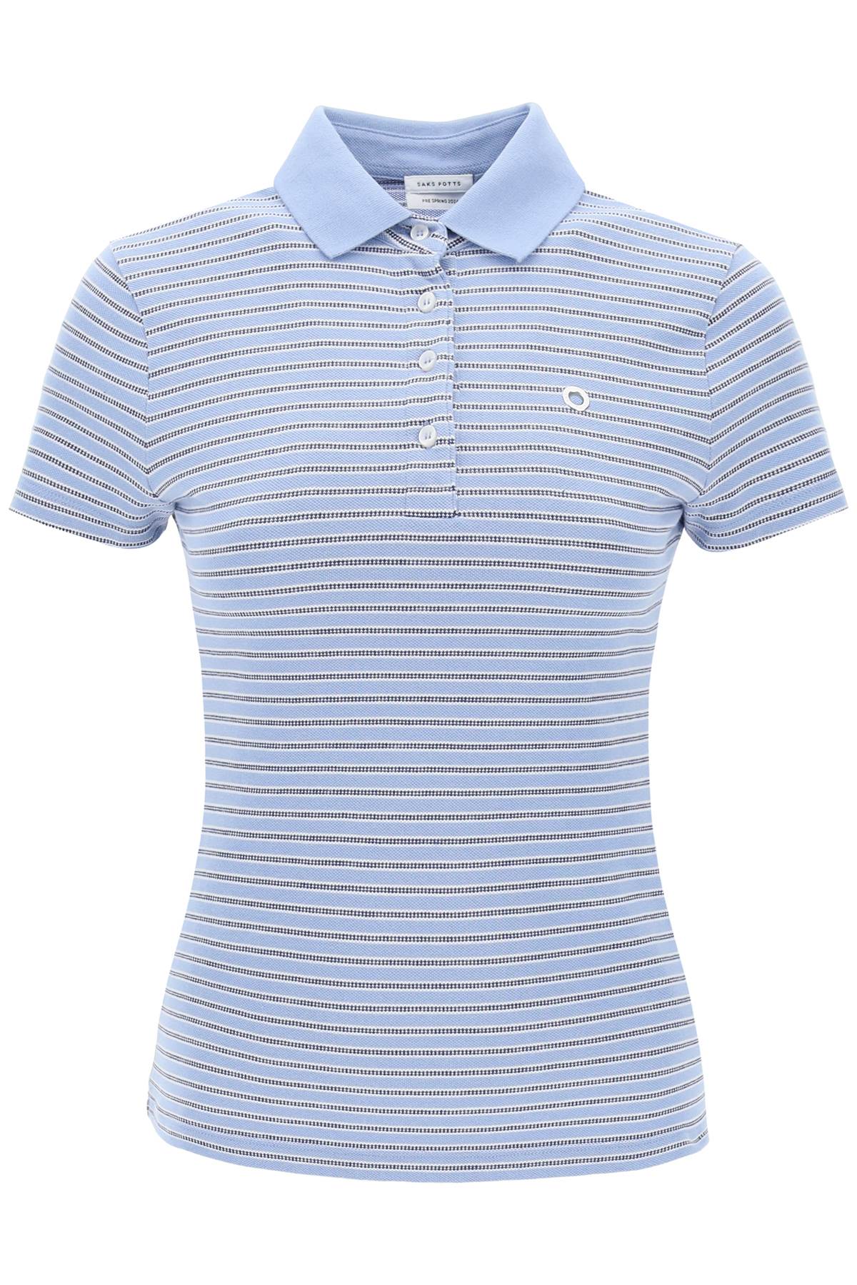 Saks potts venus striped polo shirt