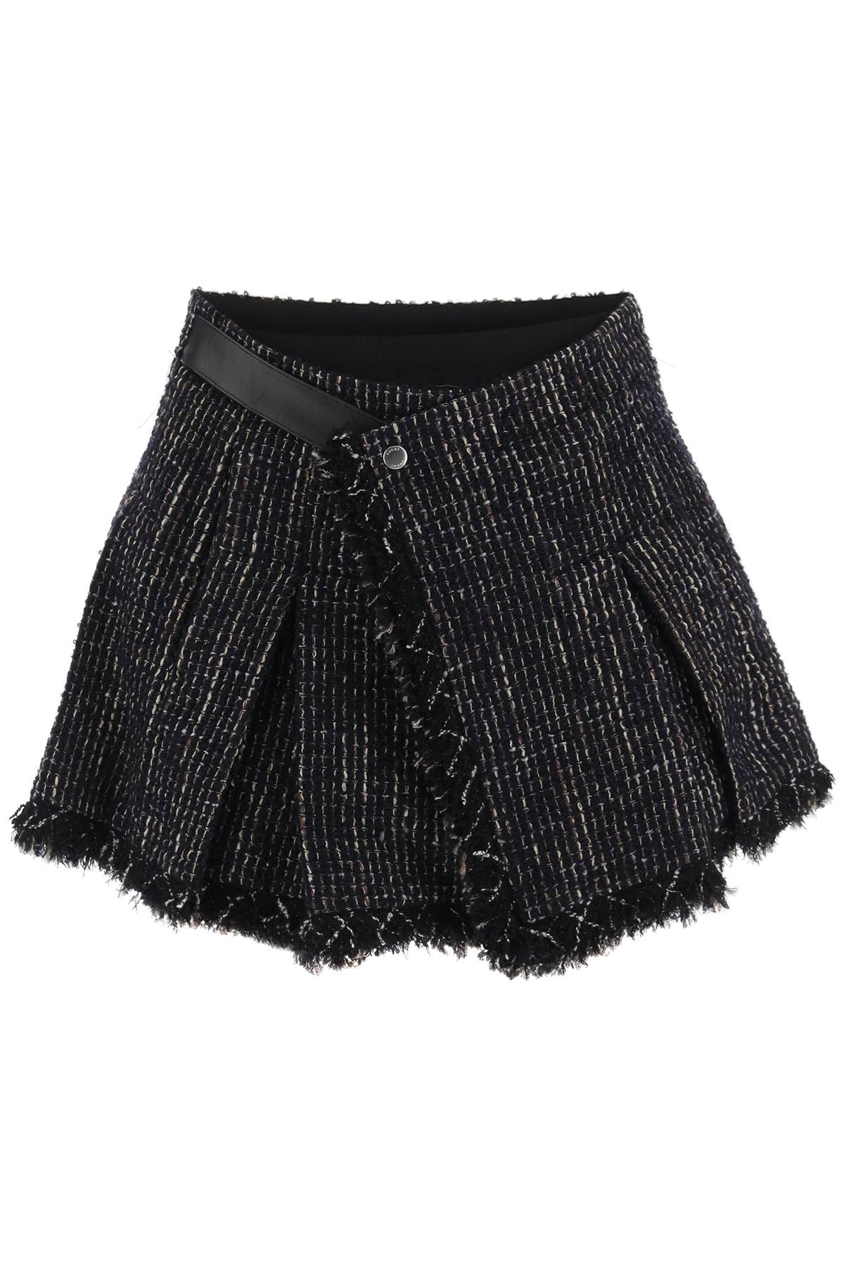 Sacai tweed and faille skort