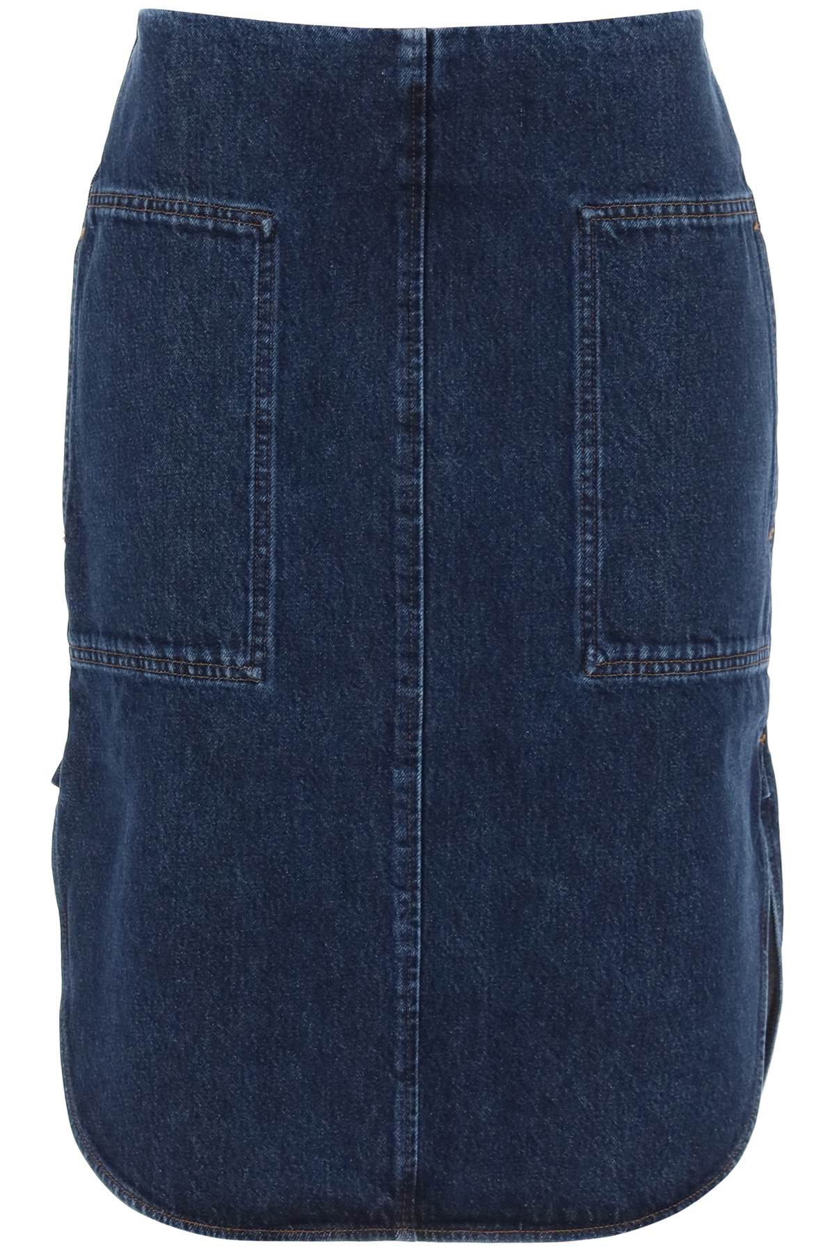 Toteme curved hem denim skirt