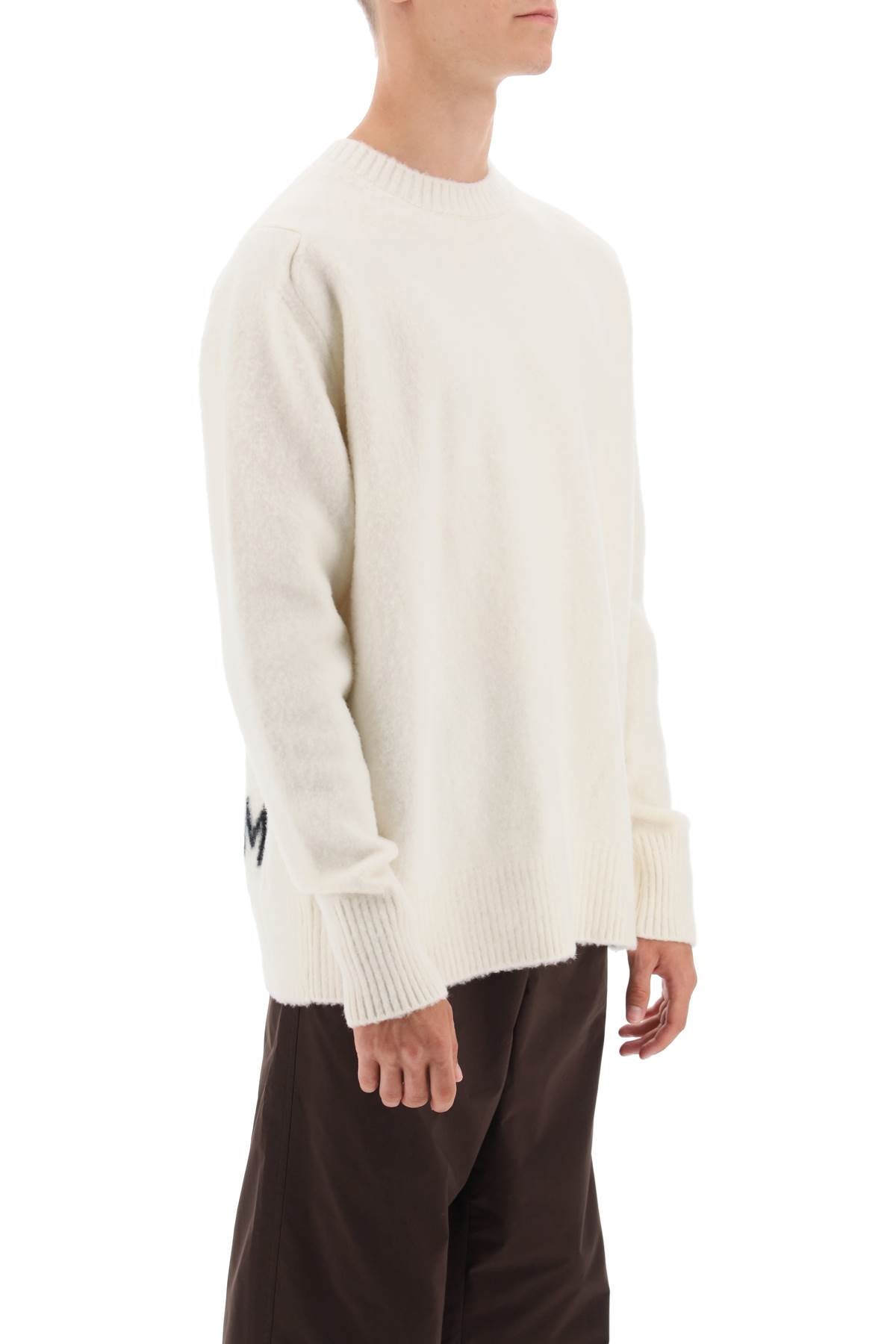 Oamc wool sweater with jacquard logo