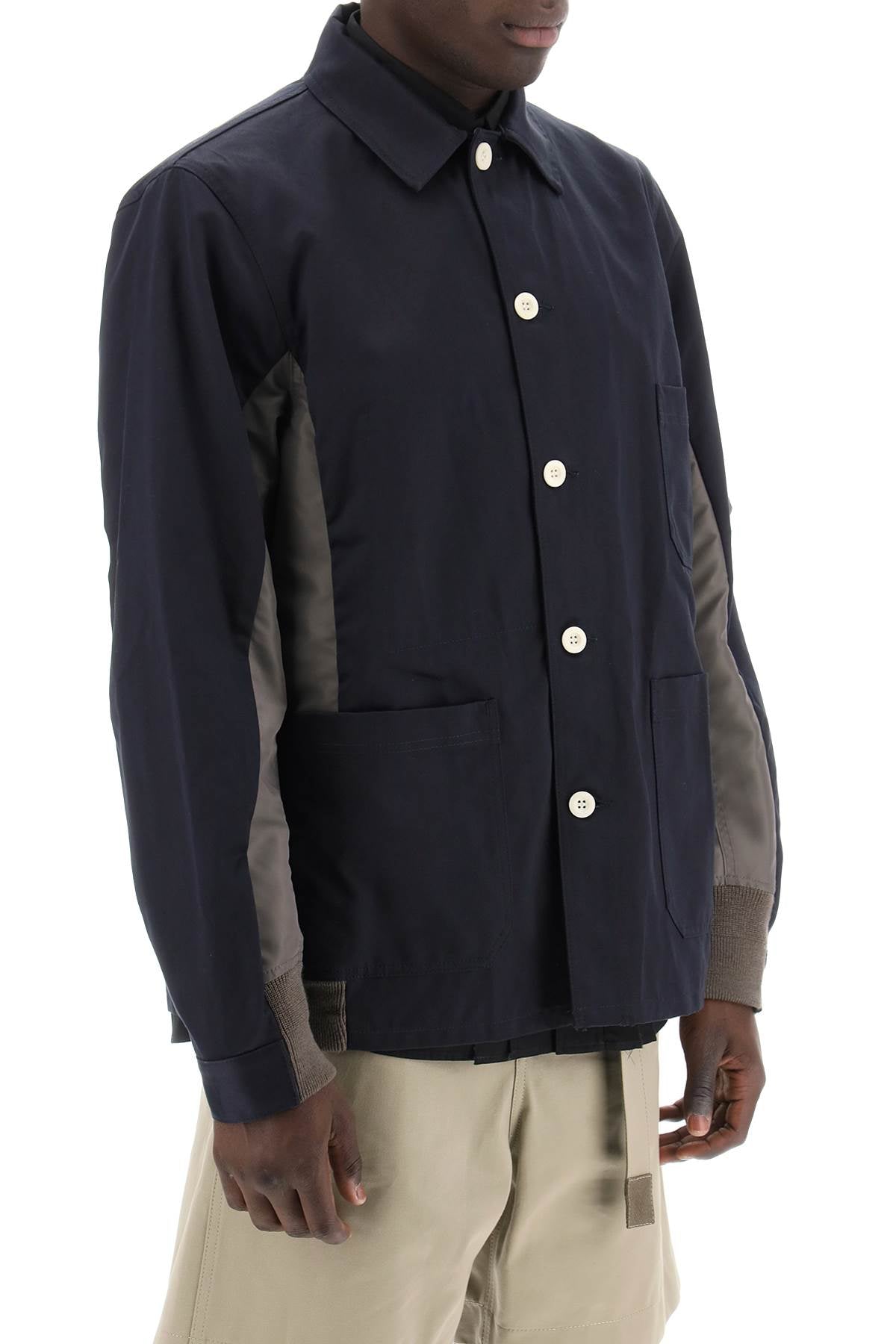 Sacai cotton and nylon blouson with side z