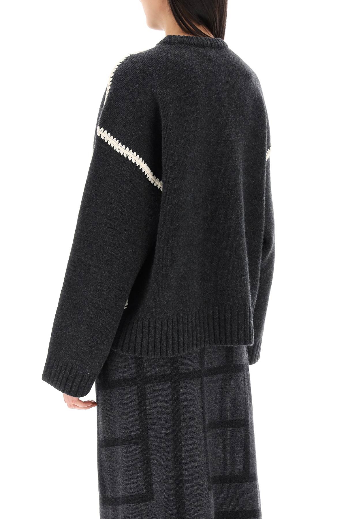 Toteme sweater with contrast embroideries