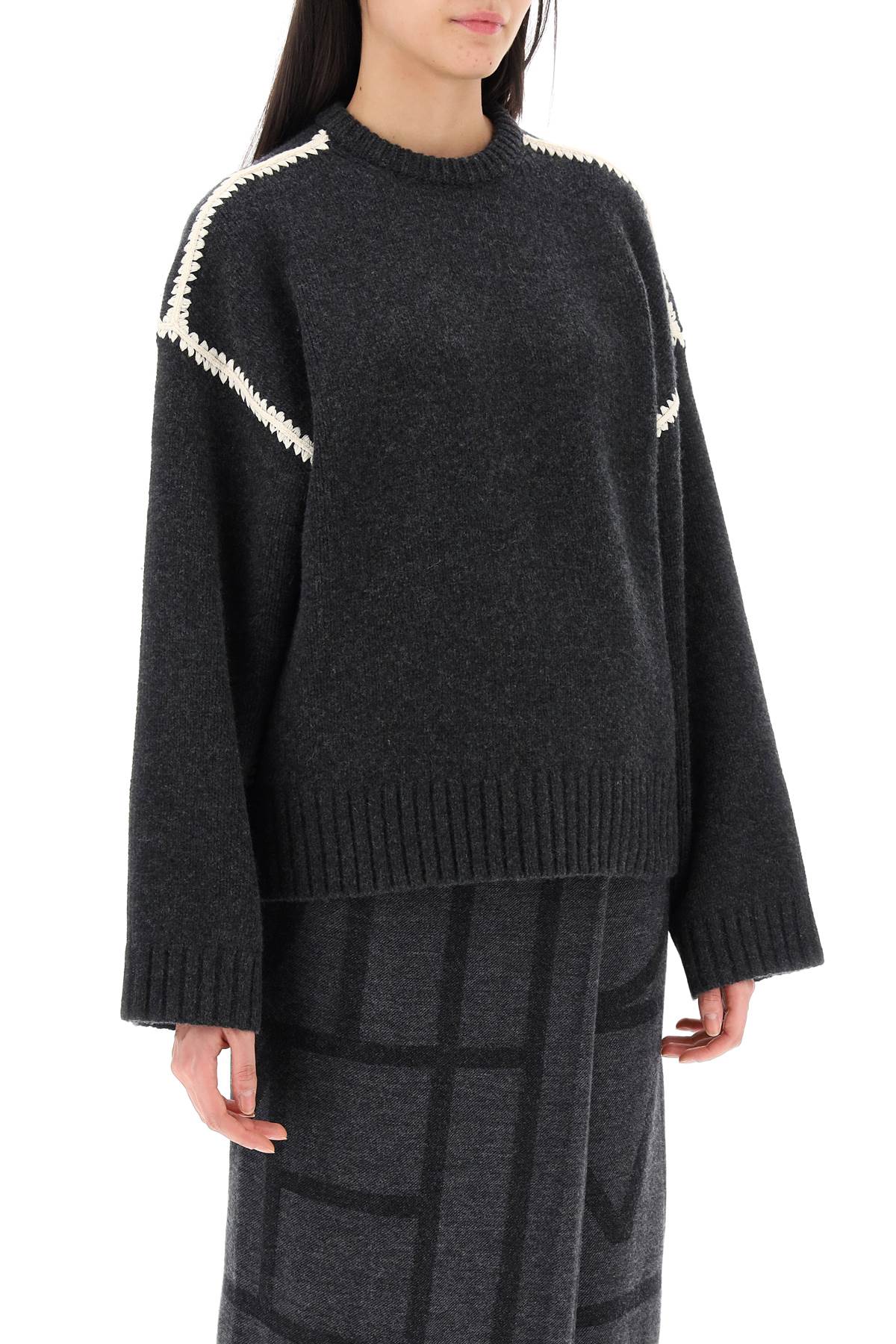 Toteme sweater with contrast embroideries