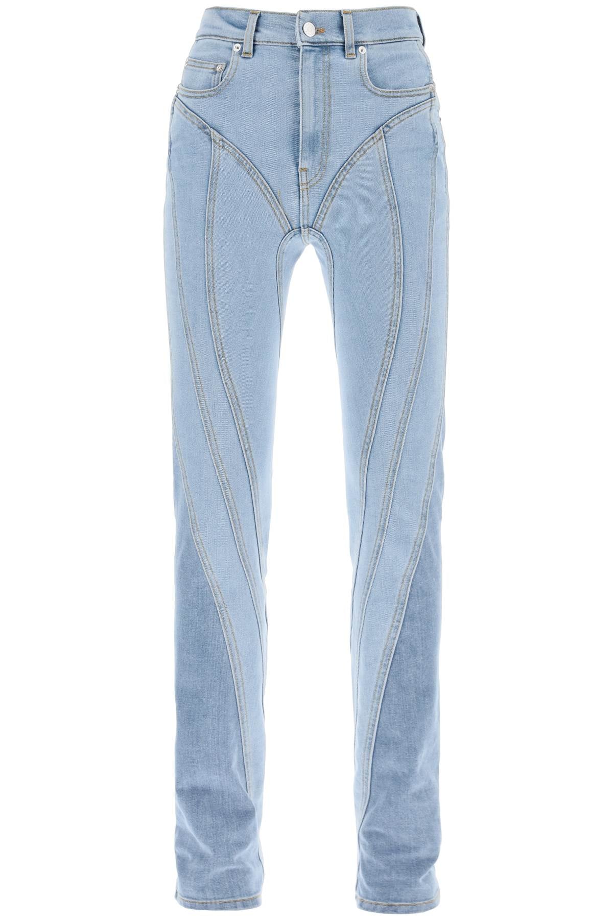 Mugler spiral two-tone skinny jeans