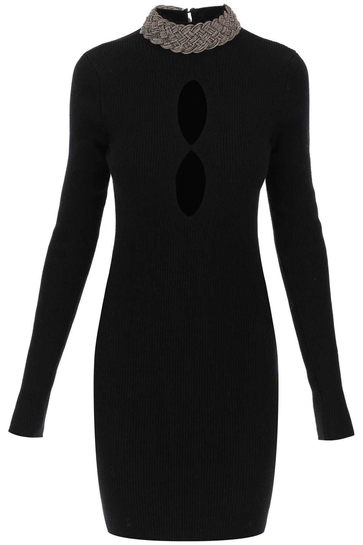 Giuseppe di morabito knitted mini dress with jewel collar