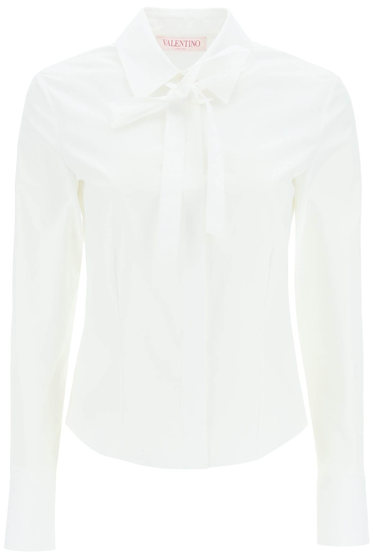 Valentino poplin shirt with lavalliére tie