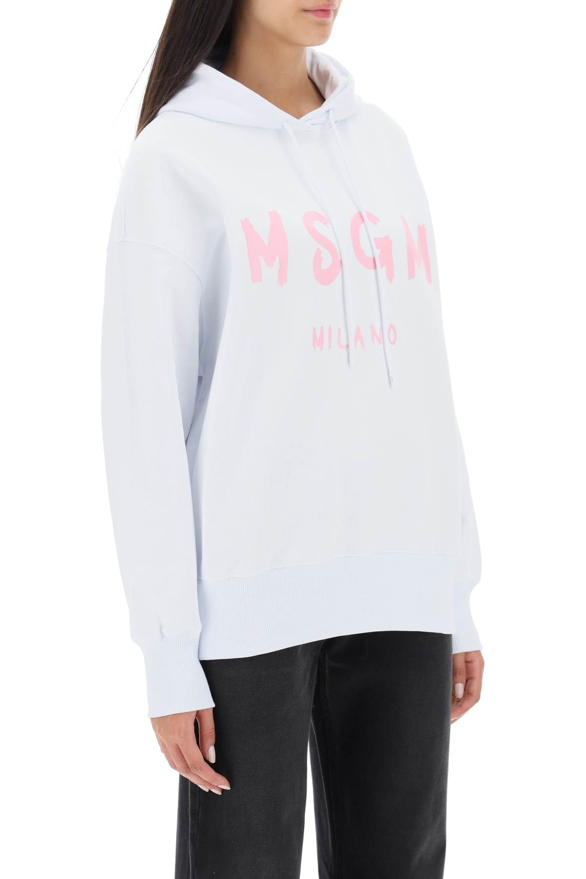 Msgm brushed logo hoodie