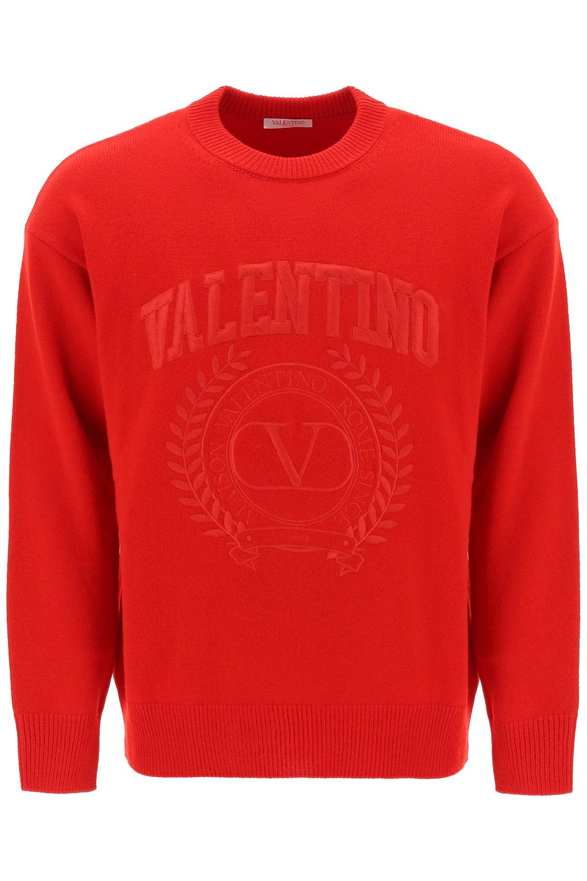 Valentino garavani crew-neck sweater with maison valentino embroidery