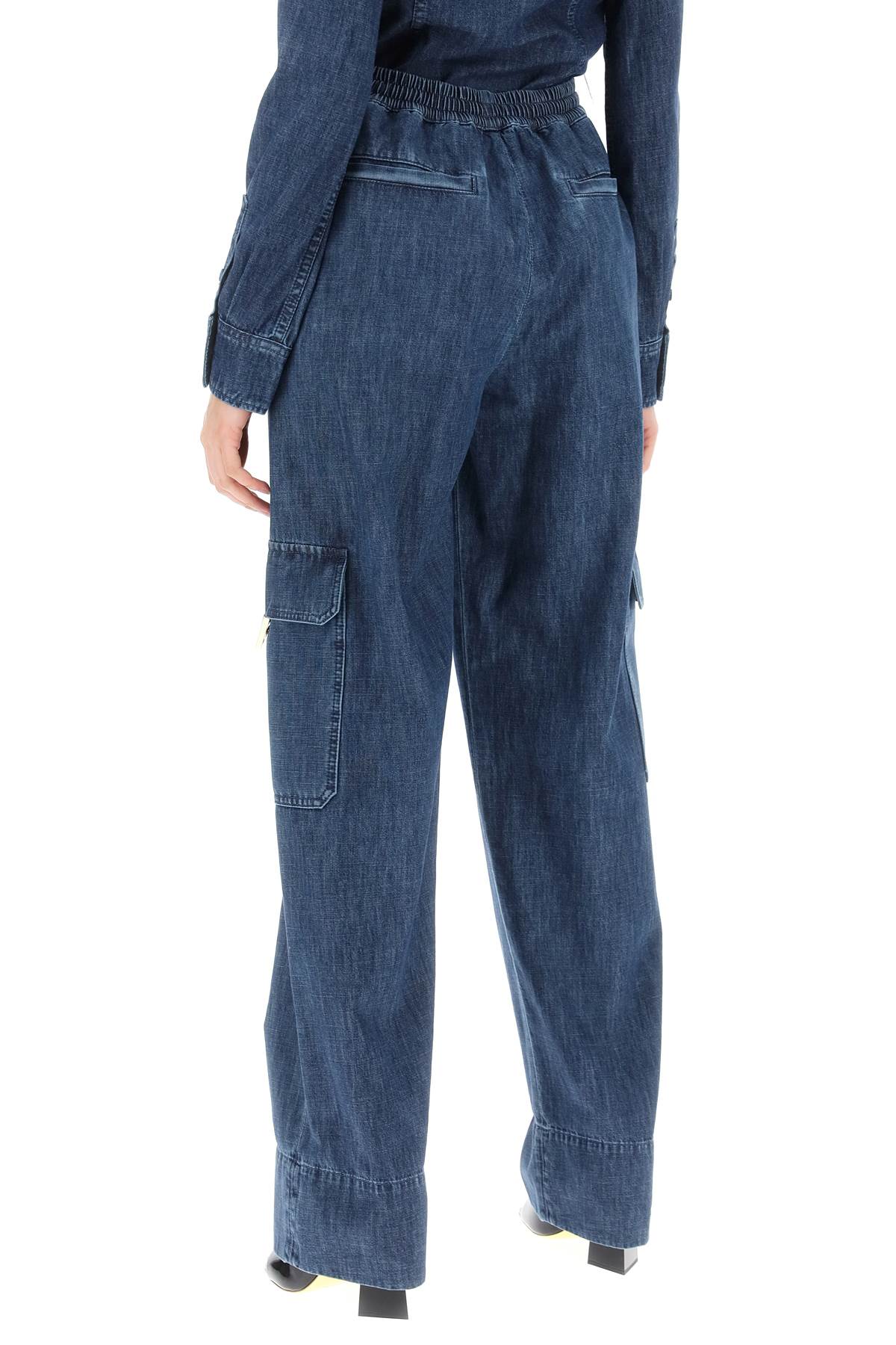 Valentino garavani cargo jeans in chambray denim