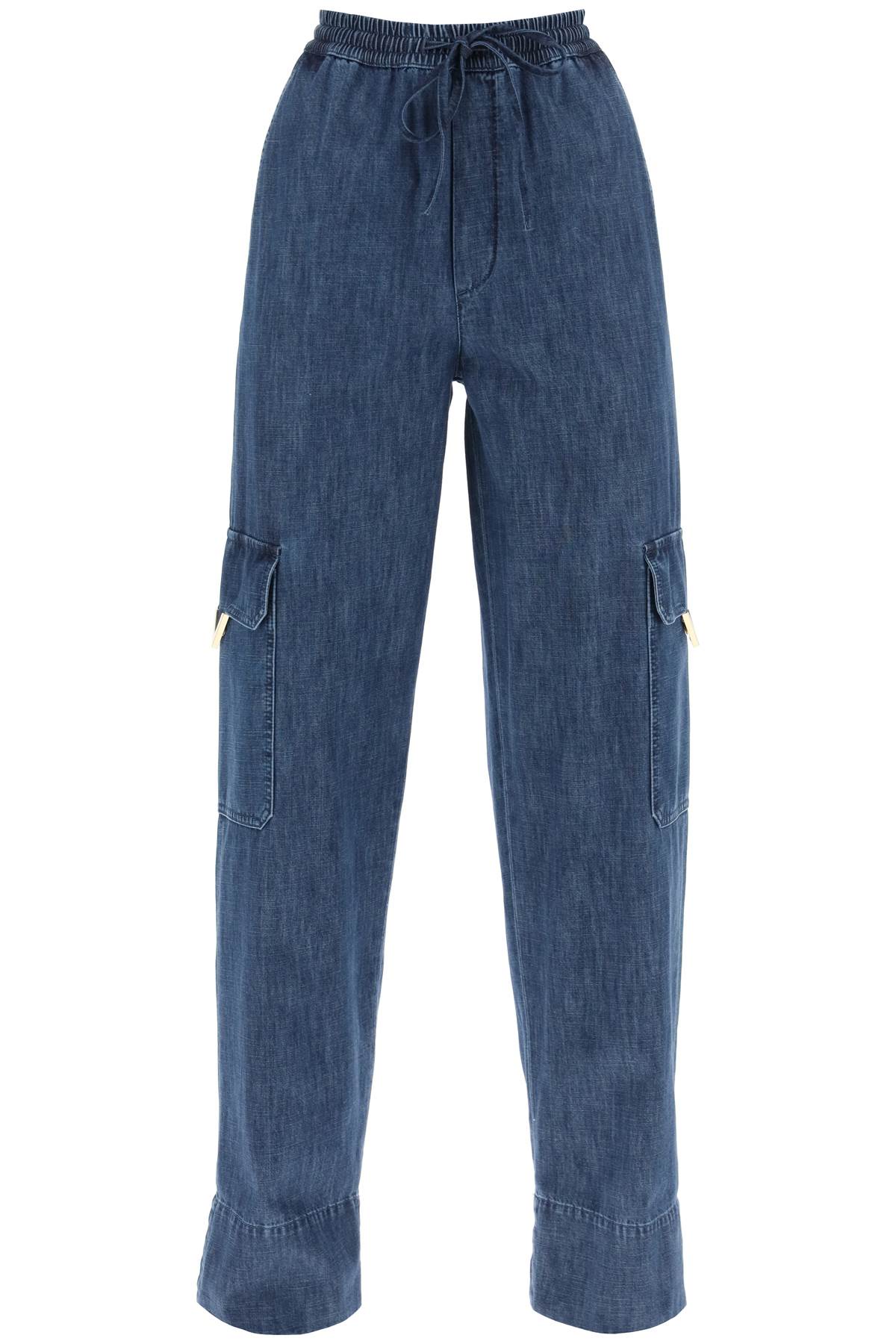 Valentino garavani cargo jeans in chambray denim