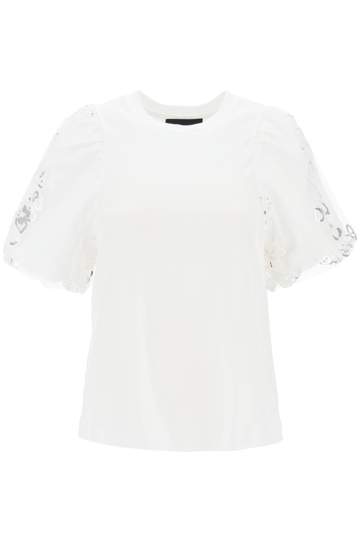 Simone rocha embroidered puff sleeve a-line t-shirt