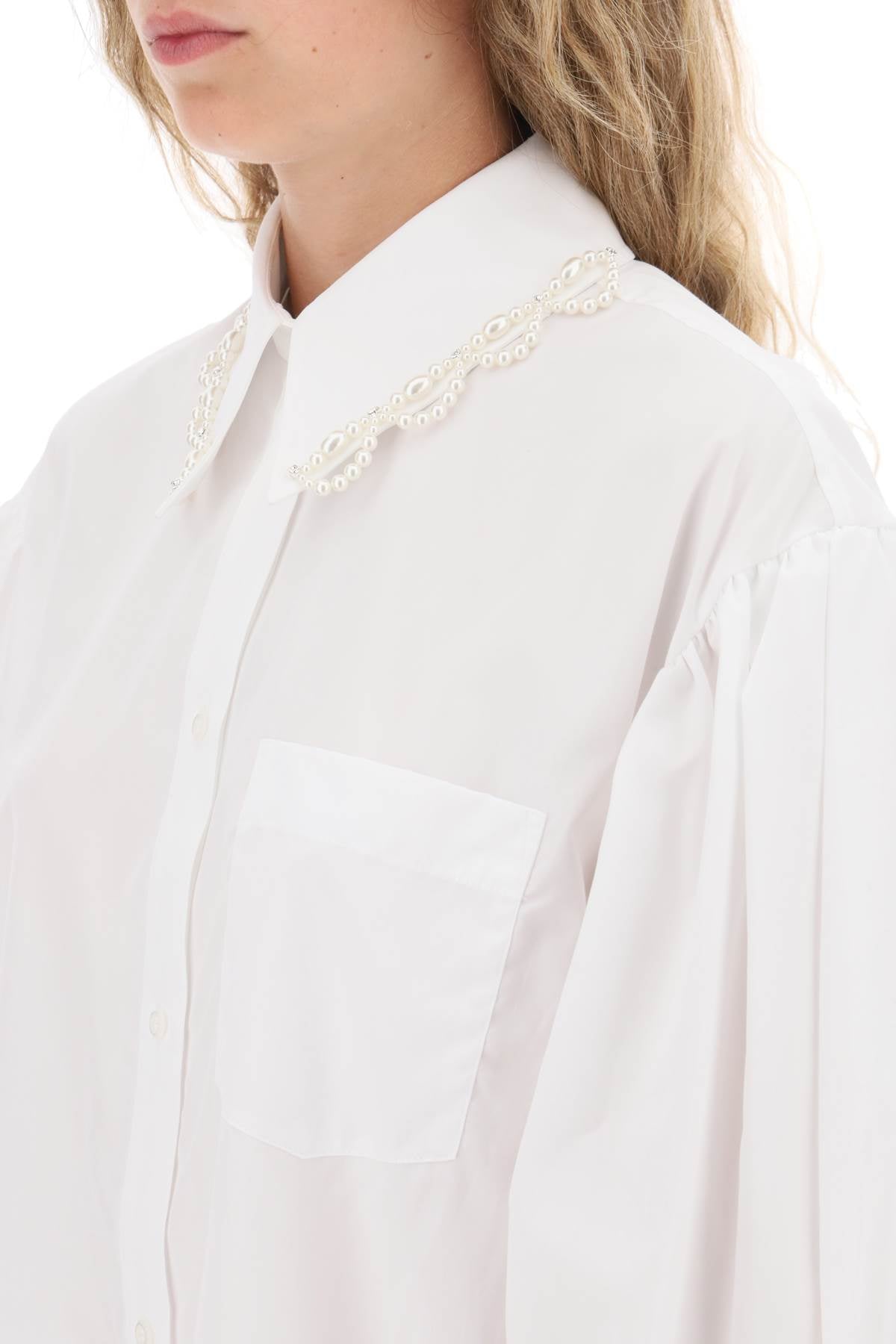 Simone rocha puff sleeve shirt with embellishment