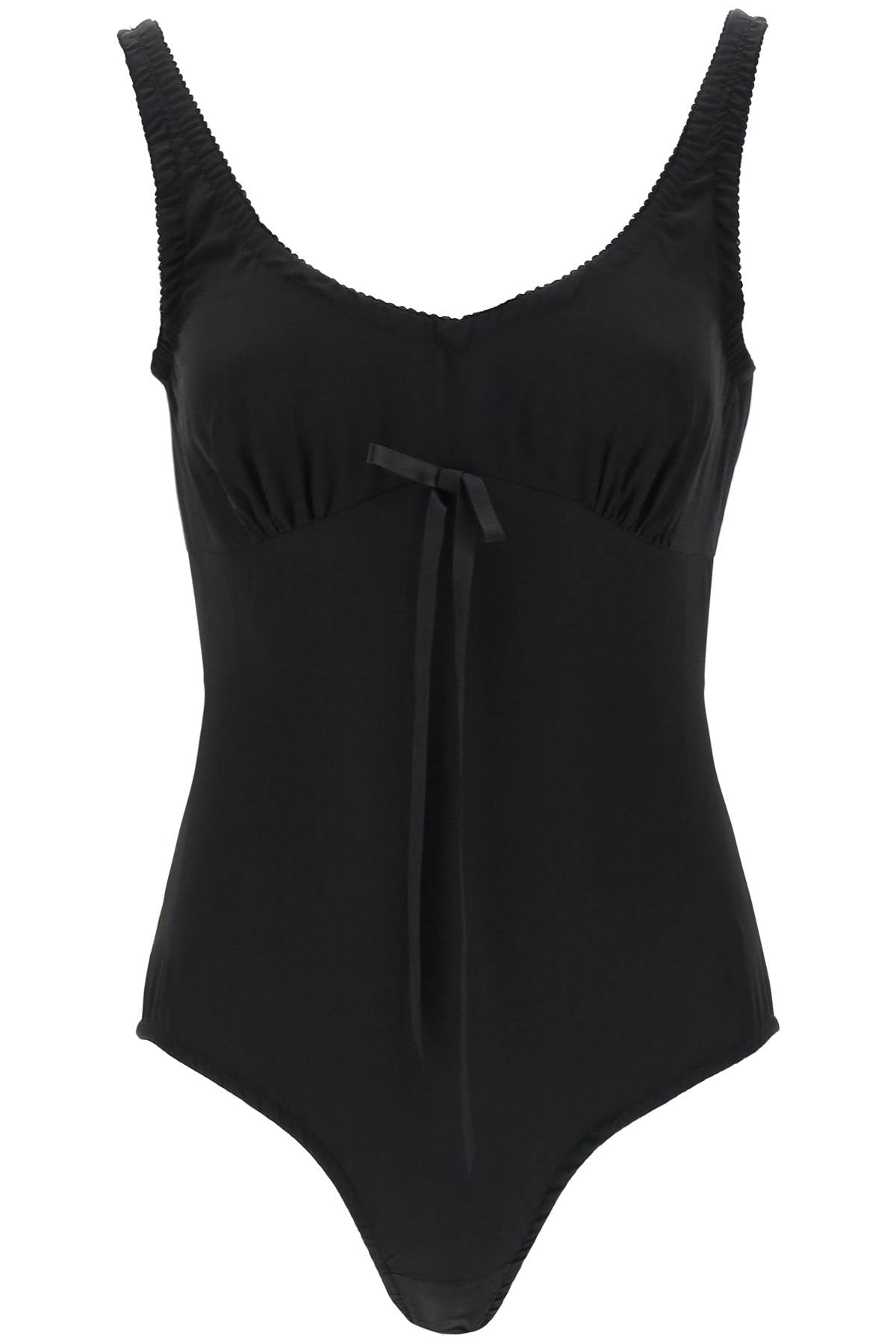 Simone rocha silk blend bodysuit with bow detail