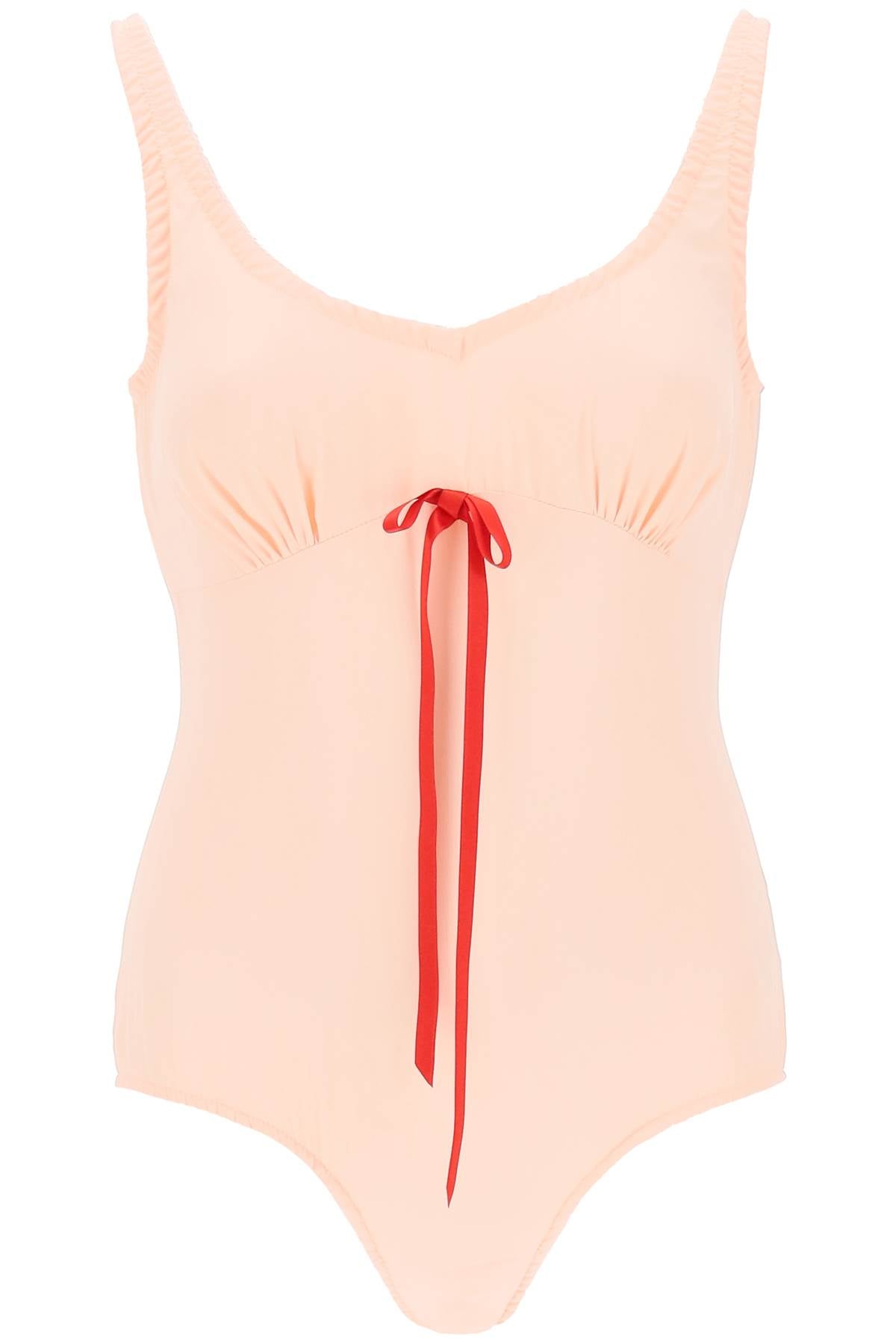 Simone rocha silk blend bodysuit with bow detail