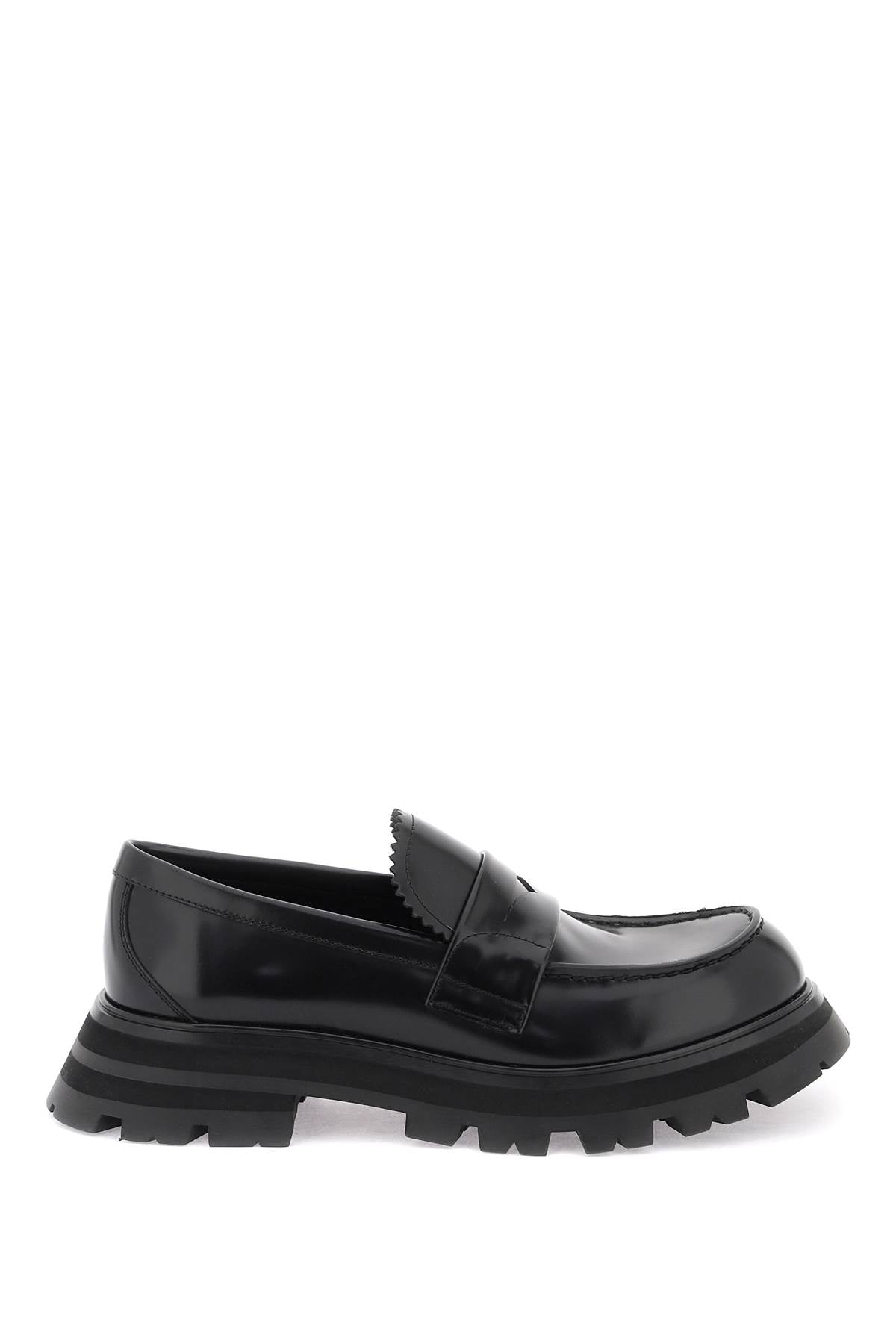 Alexander mcqueen brushed leather wander loafers